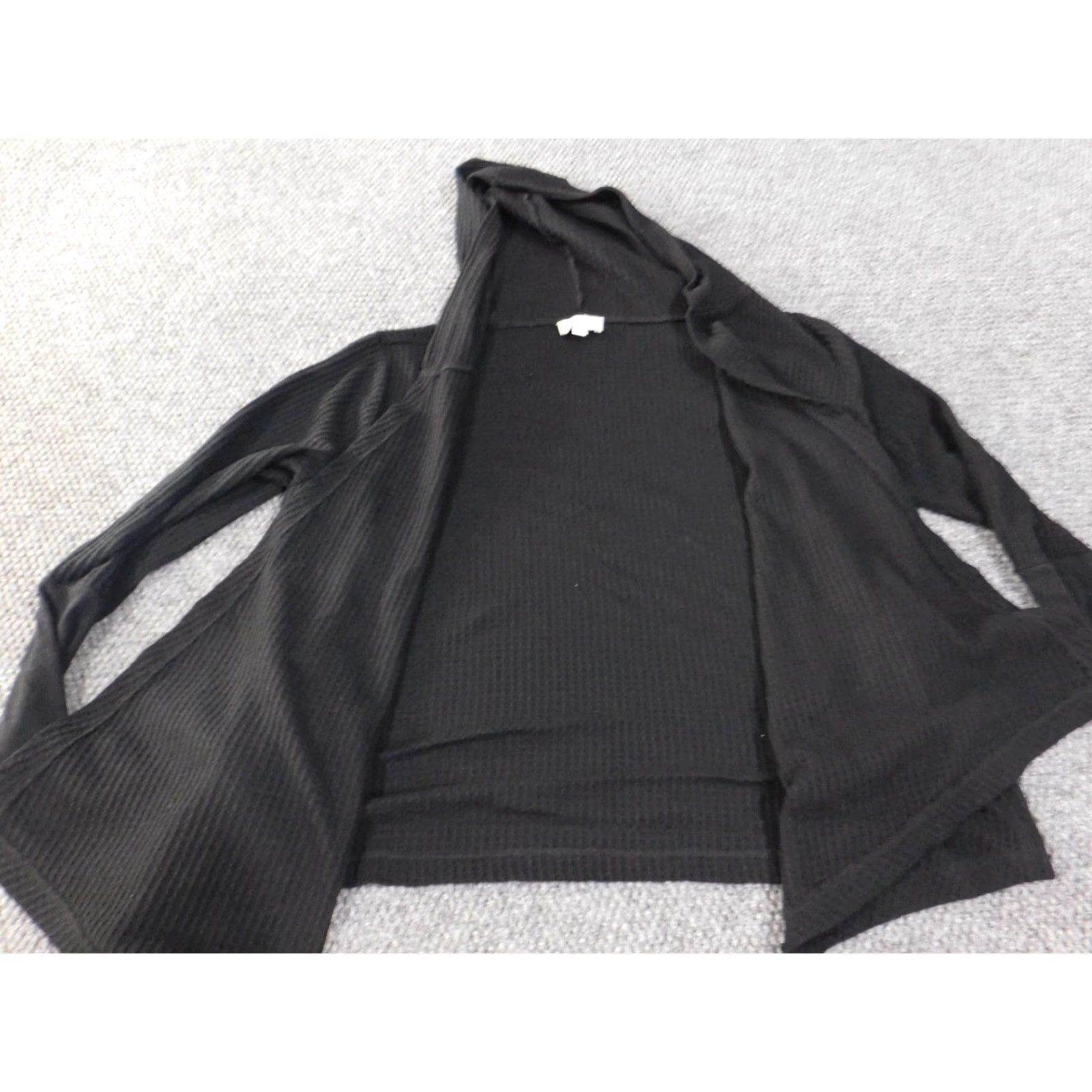 Loft LOFT Cardigan Sweater Ladies L Black Cotton Knit Rib Long Sleeve Round Neck Stretch Button Up Modern Designer Casual Fall Winter Spring Size L / US 10 / IT 46 - 6 Thumbnail