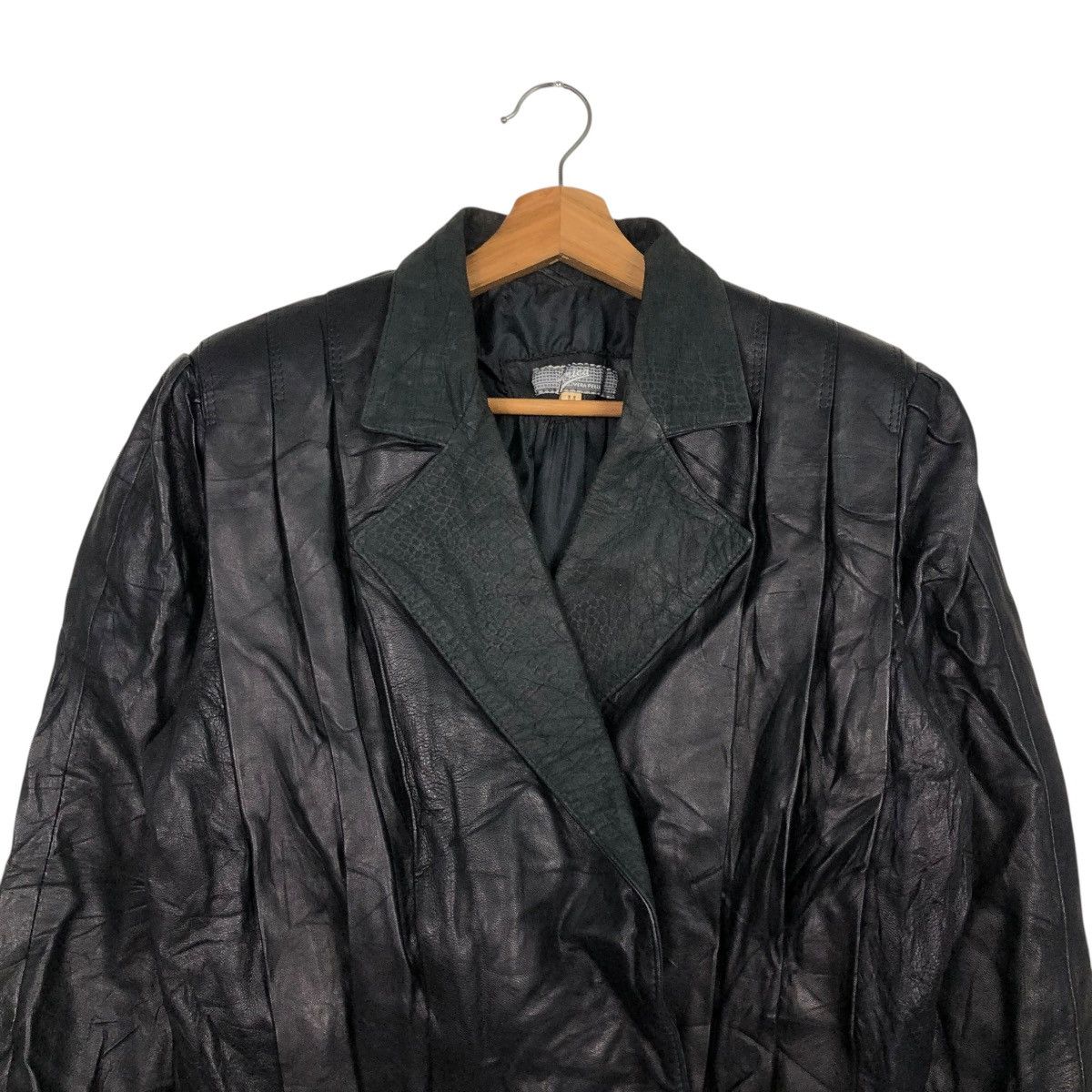 Vera Pelle 🔥VINTAGE CROPPED BIKER LEATHER JACKET AMICA VERA PELLE Size US M / EU 48-50 / 2 - 5 Thumbnail