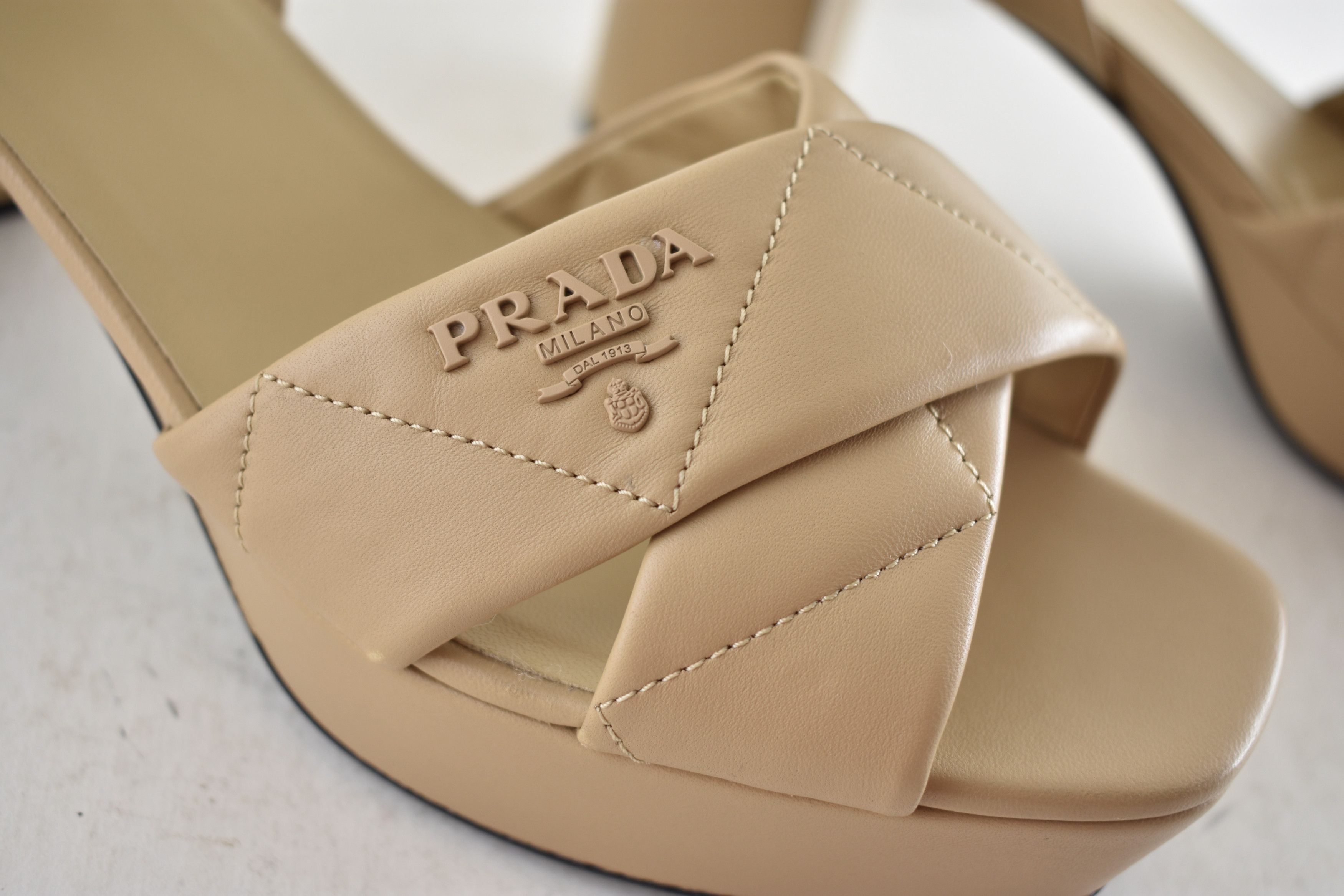 Prada Prada 65mm Nude Platform Sandal Ankle Strap Block Heel 41 Size US 11 / IT 41 - 7 Thumbnail