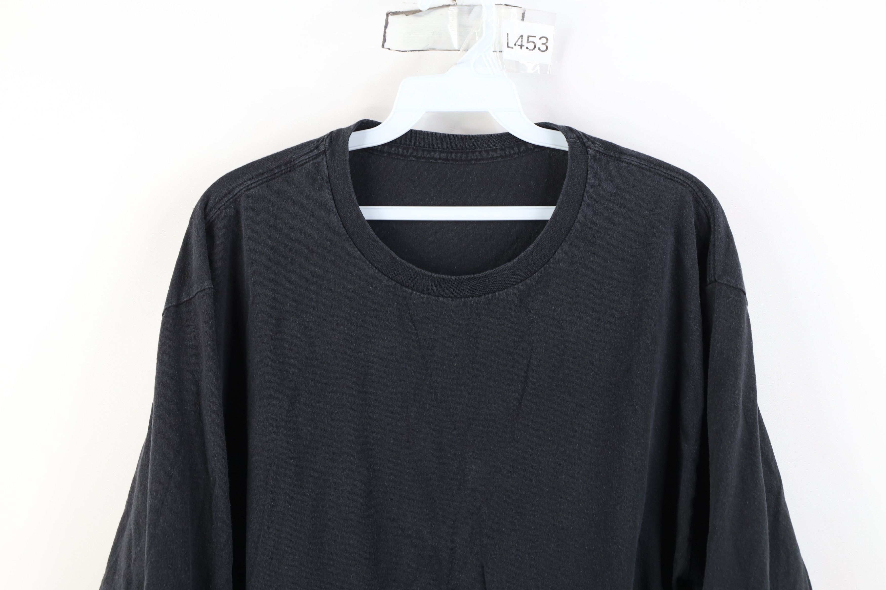 Vintage Vintage 90s Y2K Streetwear Long Sleeve T-Shirt Black Cotton Size US L / EU 52-54 / 3 - 2 Thumbnail