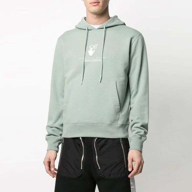 Off-White Jade Green Graff Logo Hoodie Size US M / EU 48-50 / 2 - 3 Thumbnail