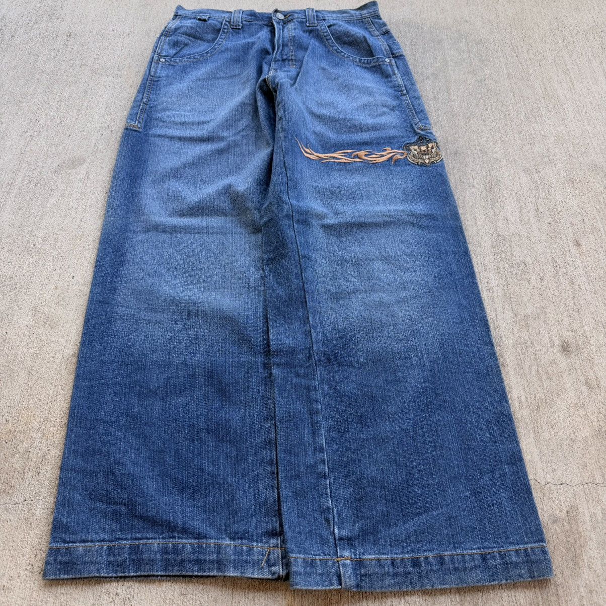 JNCO Rare Vintage JNCO Denim Tribal Wide Leg 90's 34 x 30 Size US 34 / EU 50 - 2 Thumbnail