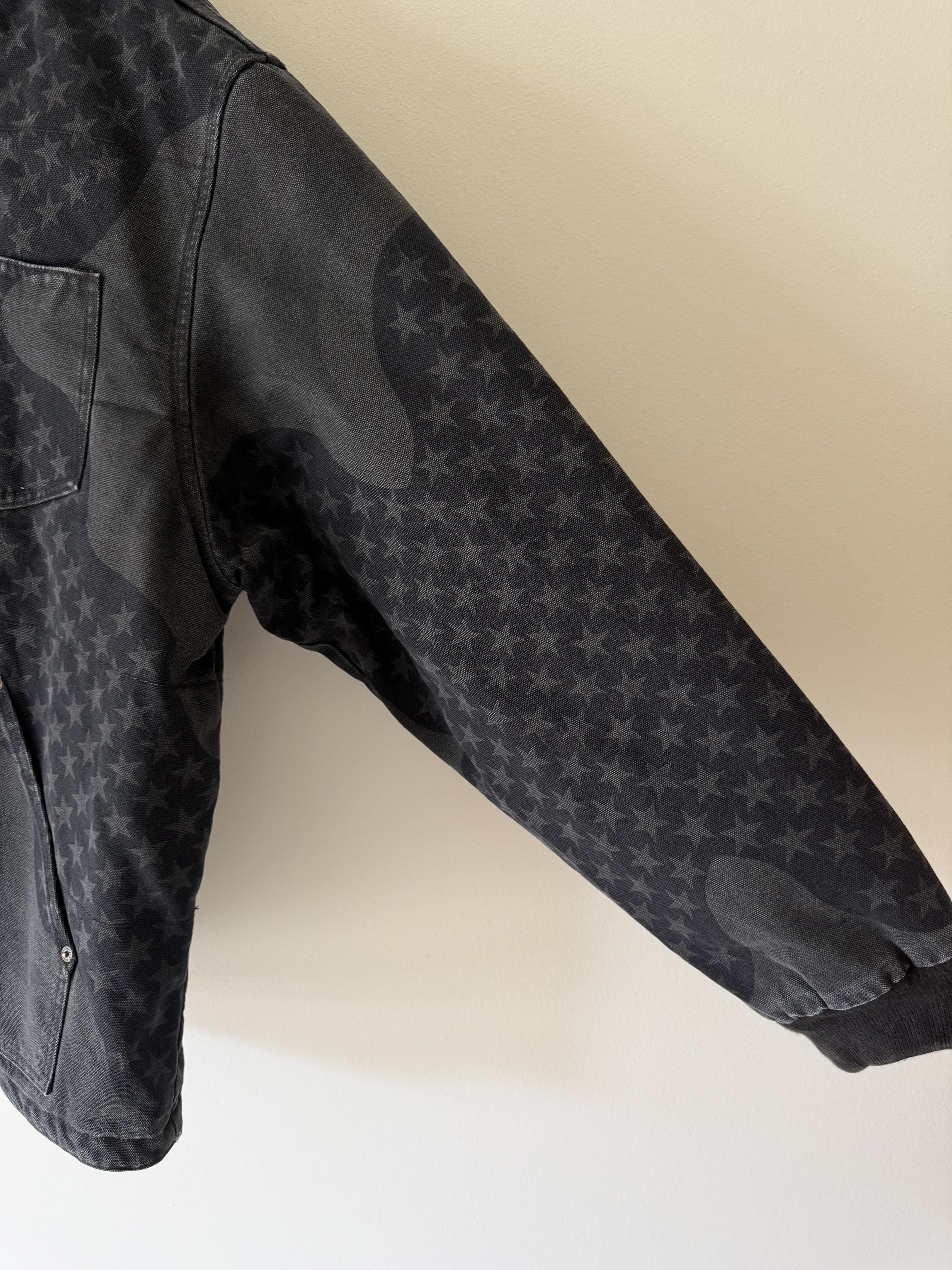 Supreme Supreme Flag Quilted Hooded Work Jacket in Black Size US XL / EU 56 / 4 - 4 Thumbnail