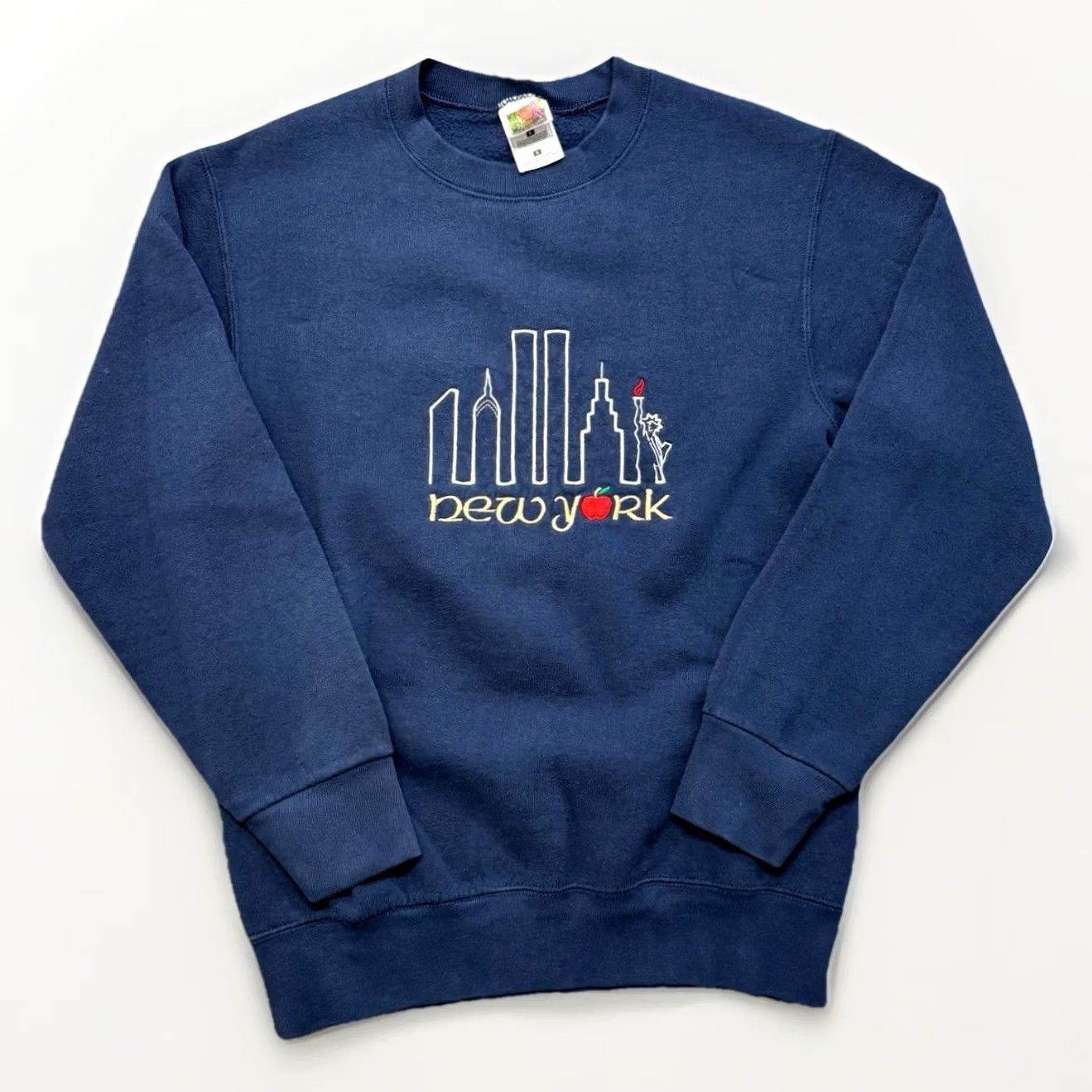 Vintage VINTAGE New York Sweatshirt Mens S 90s Statue Liberty Twin Towers Crewneck Blue Graphic Print Embroidered Cotton Blend Polyester Fleece Pullover 90s Size US S / EU 44-46 / 1 - 2 Thumbnail