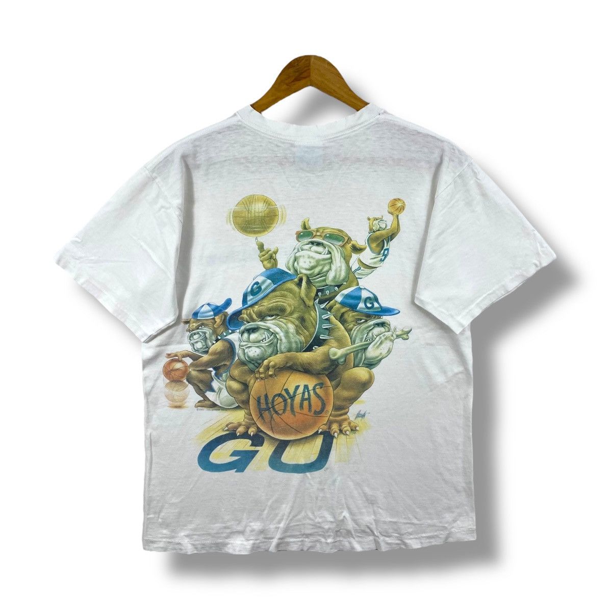 Vintage Vintage 90's GEORGETOWN HOYAS Basketball Graphic Distressed Size US L / EU 52-54 / 3 - 1 Thumbnail