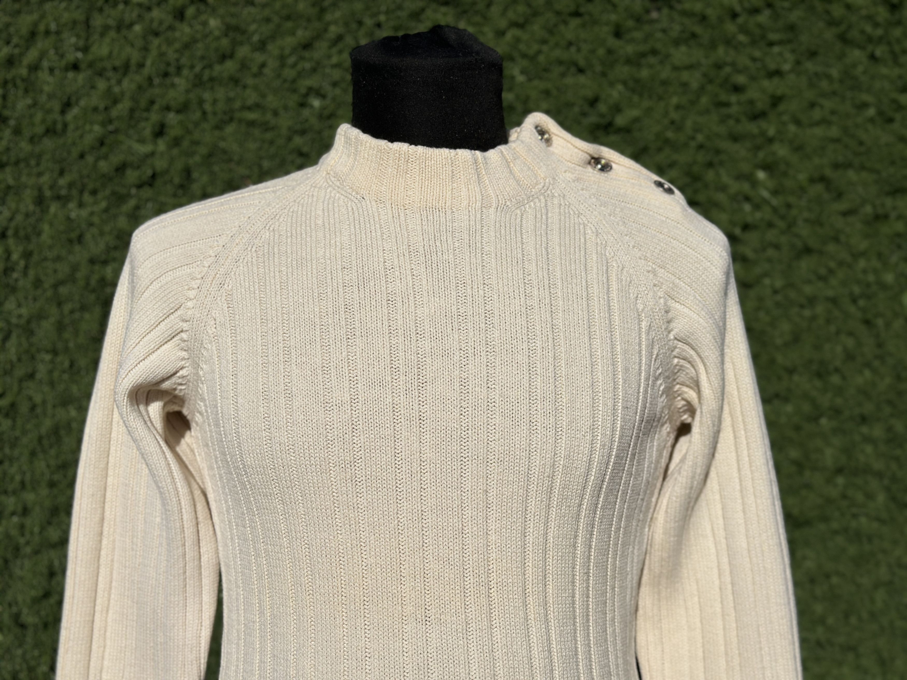 Hermes Hermès Wool Ribbed Button Collar Sweater Slim Fit Size L Size US L / EU 52-54 / 3 - 8 Thumbnail