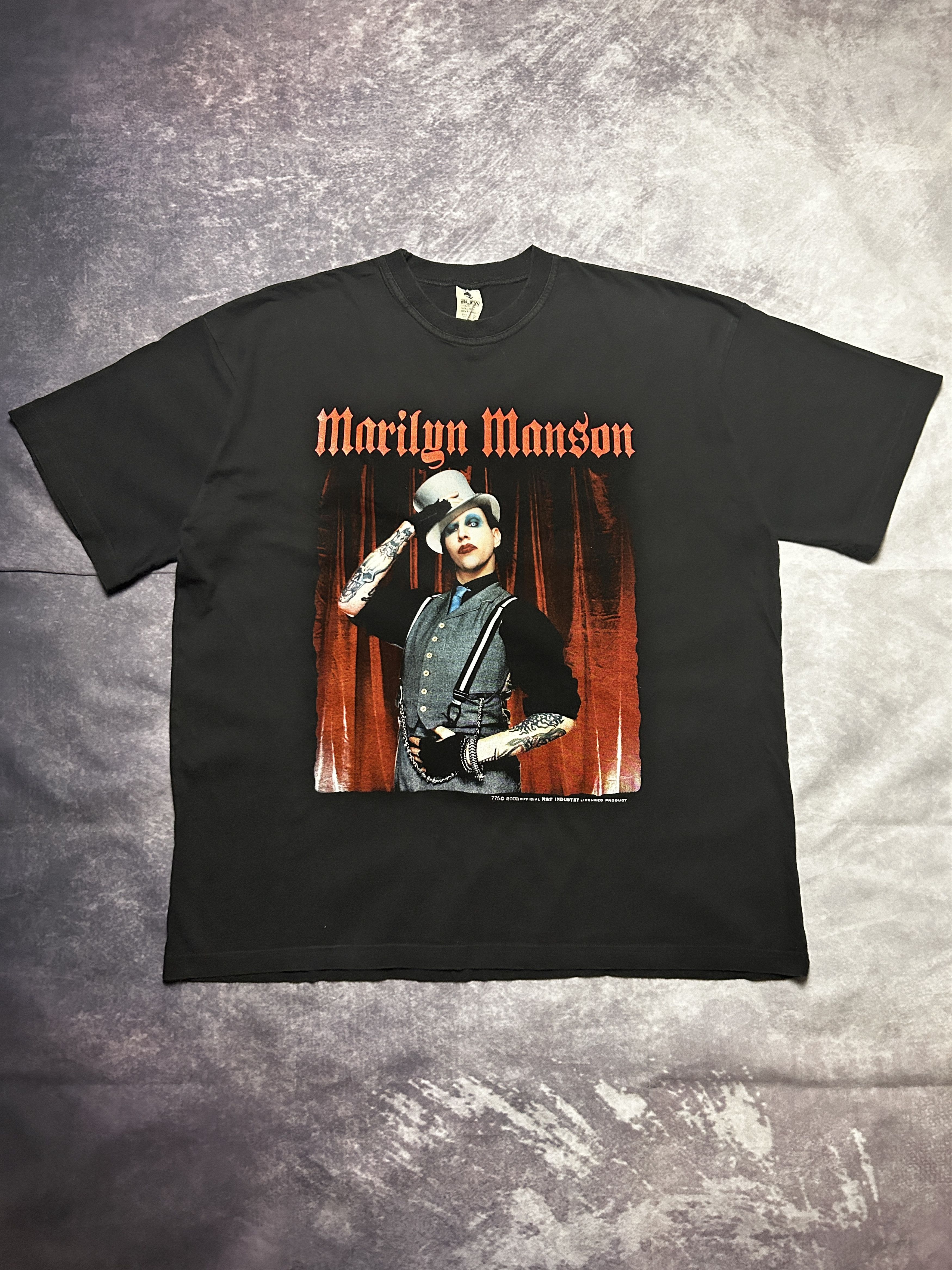 Image of Band Tees x Marilyn Manson Vintage Marilyn Manson 2003 Band T-Shirt in Black, Men's (Size 2XL)