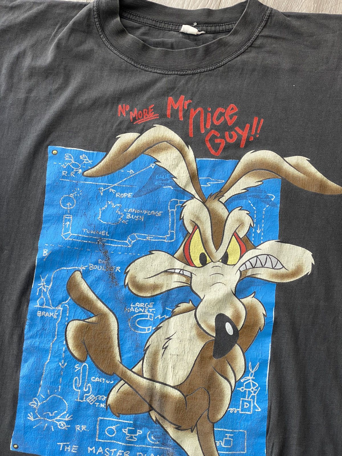 Vintage × Warner Bros vintage Looney Tunes Coyote t shirt single stich 1995 Size US L / EU 52-54 / 3 - 3 Thumbnail