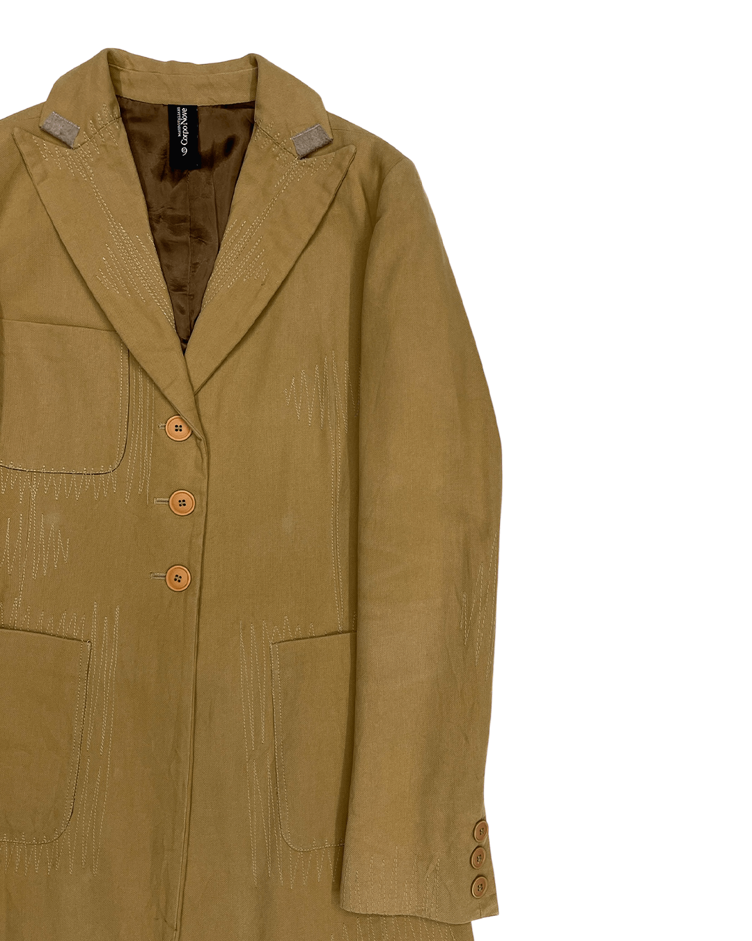 Vintage Corpo Nove by Mauro Taliani 1990s Raw Stitch Tailored Coat Size S / US 4 / IT 40 - 7 Thumbnail