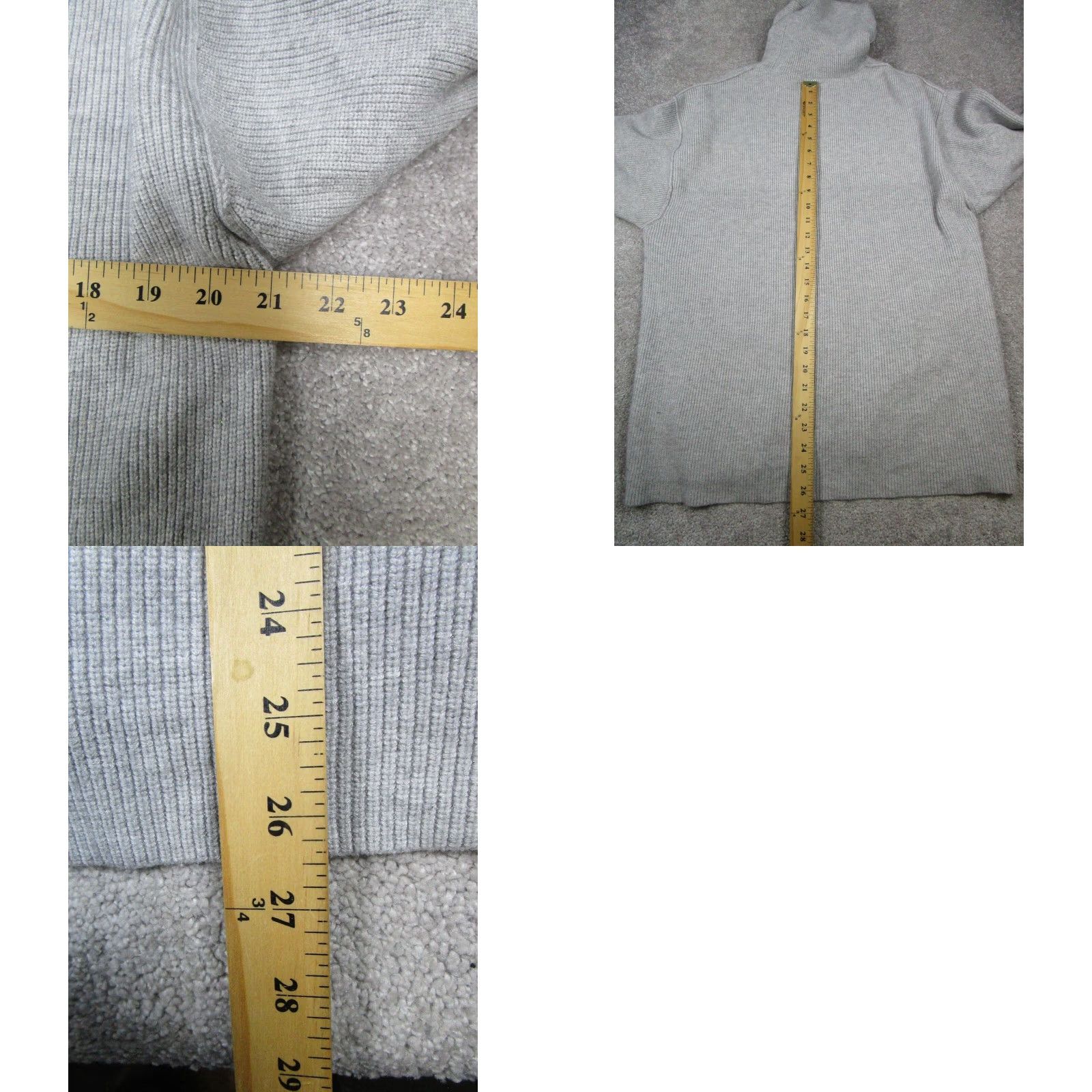 Free People VINTAGE Free People Sweater Womens XS Gray Oversized Turtleneck Pullover Long Sleeve Knitted Knit Regular Size XS / US 0-2 / IT 36-38 - 8 Thumbnail