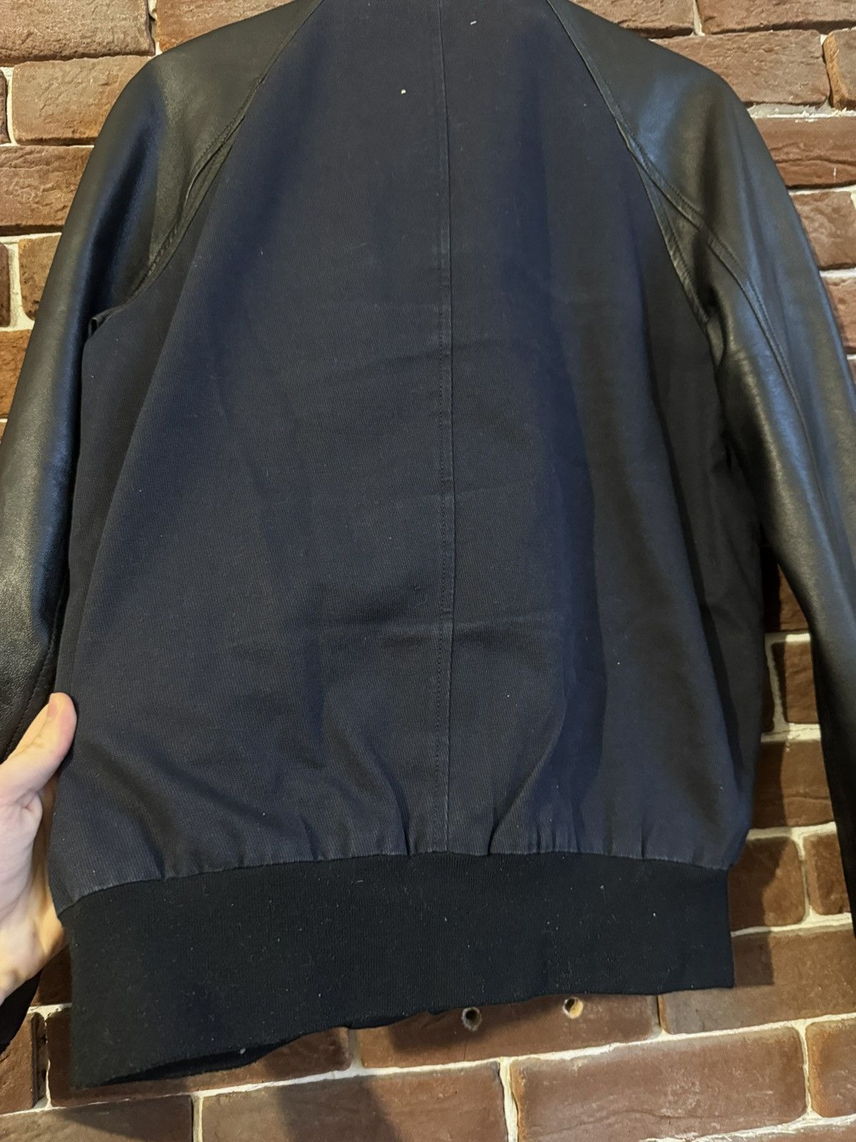 AMI AMI Paris Lamb Leather Sleeves Bomber Jacket Like SLP Navy S Size US S / EU 44-46 / 1 - 5 Thumbnail