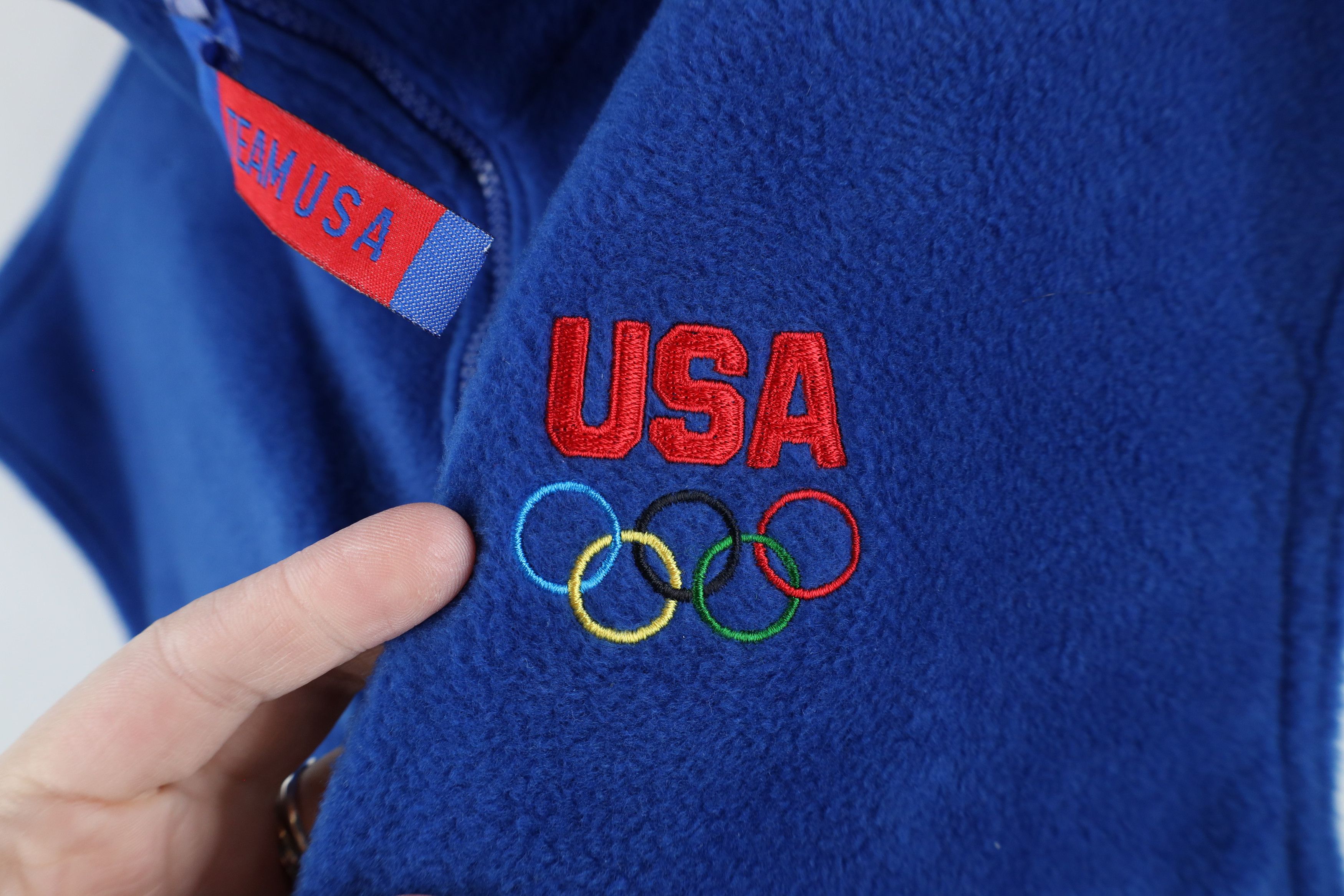 Vintage Vintage 90s USA Olympics Full Zip Fleece Vest Jacket Blue Size US XXL / EU 58 / 5 - 4 Thumbnail