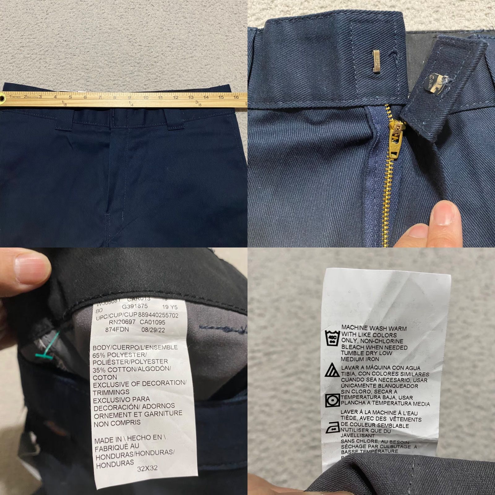 Dickies NWT Dickies 874 Mens Pants 32x32 Blue Original Fit Straight Leg Chino New Size US 32 / EU 48 - 8 Thumbnail