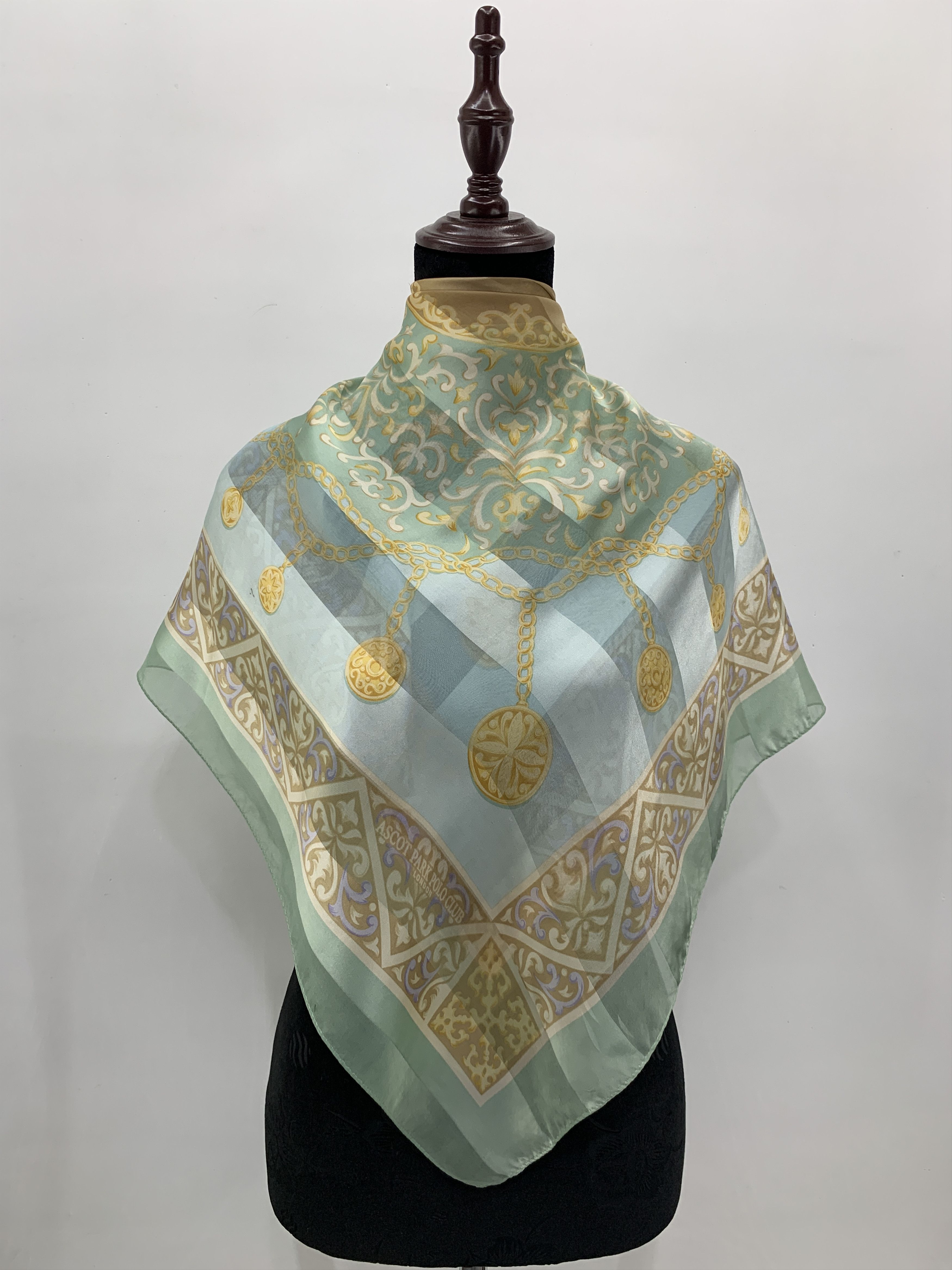Vintage Scarf Ascot Park Polo Club Scarves Neckwear - SCA495