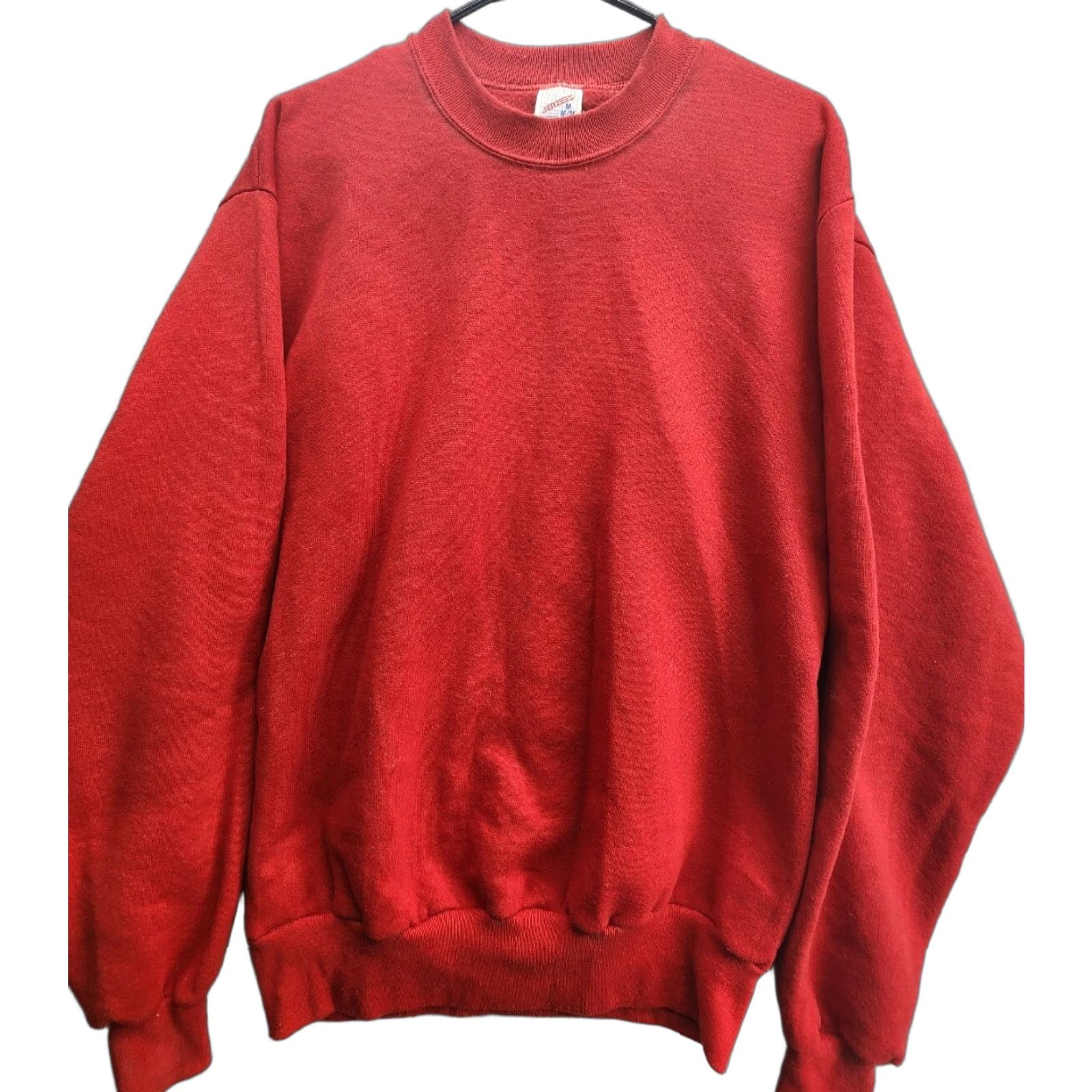 Jerzees VINTAGE Jerzees Red Blank Crewneck Sweatshirt M Unisex Distressed Sweatshirt Crewneck US Cross Training Mens Womens Girls Boys Size US M / EU 48-50 / 2 - 1 Thumbnail