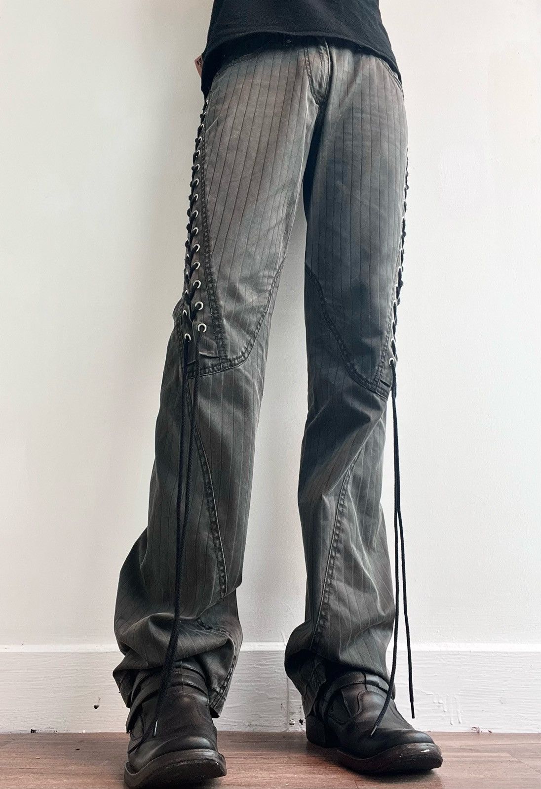 semanticdesign 2000s Semantic Design Lace Up Flared Pants Size US 33 - 3 Thumbnail