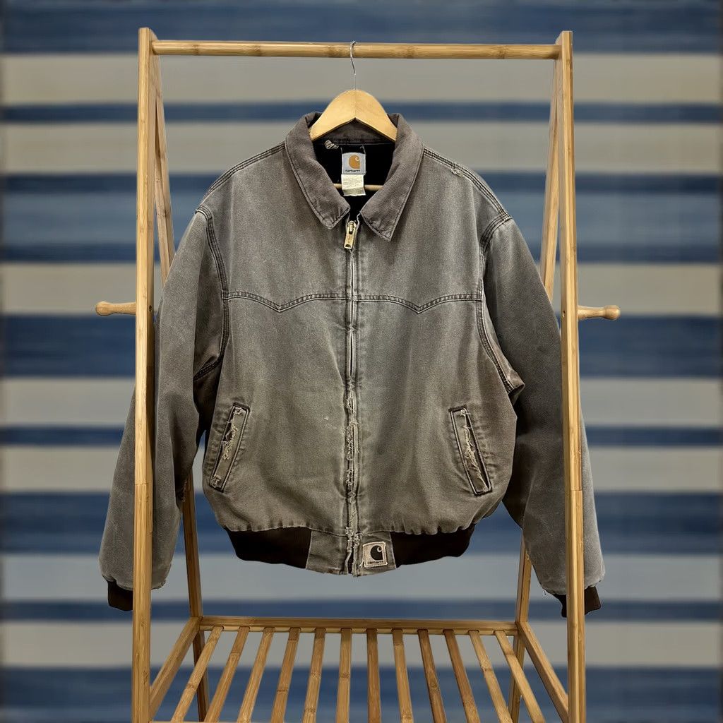 Carhartt VINTAGE Carhartt Jacket Brown Canvas 2XL Workwear Bomber Distressed Faded WIP Santa Fe Sun 0 Size US XXL / EU 58 / 5 - 1 Thumbnail
