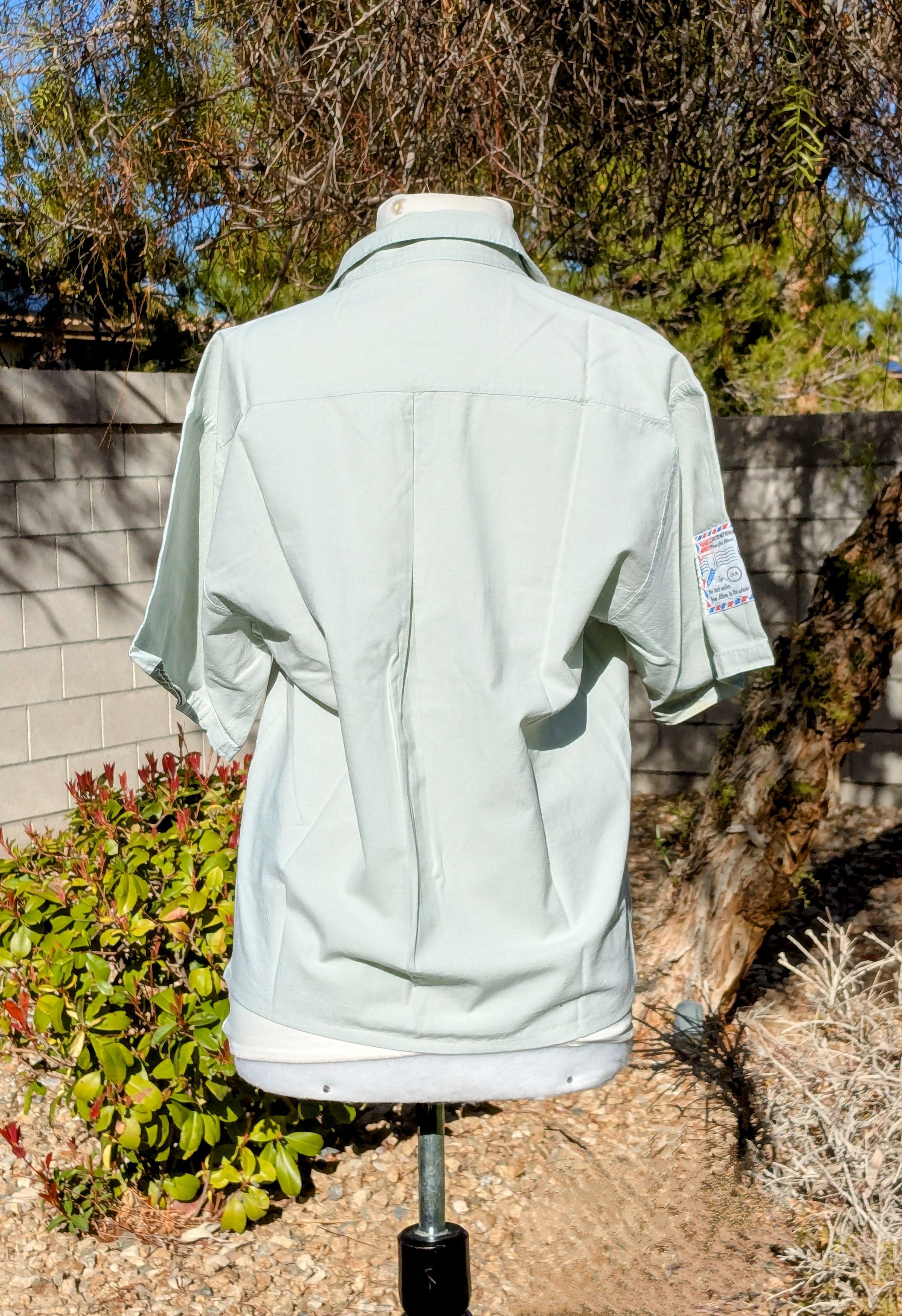 Designer Greece Tourist Travel Button-Down S/S Patches Shirt Size M / US 6-8 / IT 42-44 - 4 Thumbnail