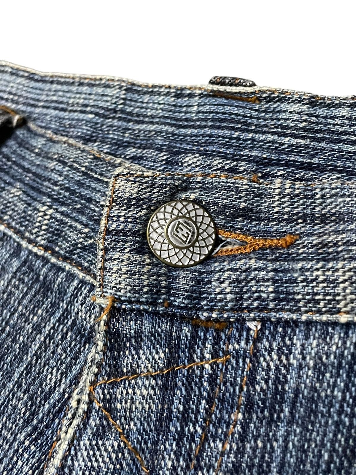 Blue Blue Japan × Hysteric Glamour × Japanese Brand Gumu International Indigo Wash Hand Stripped Woven Jeans Size US 30 / EU 46 - 10 Thumbnail