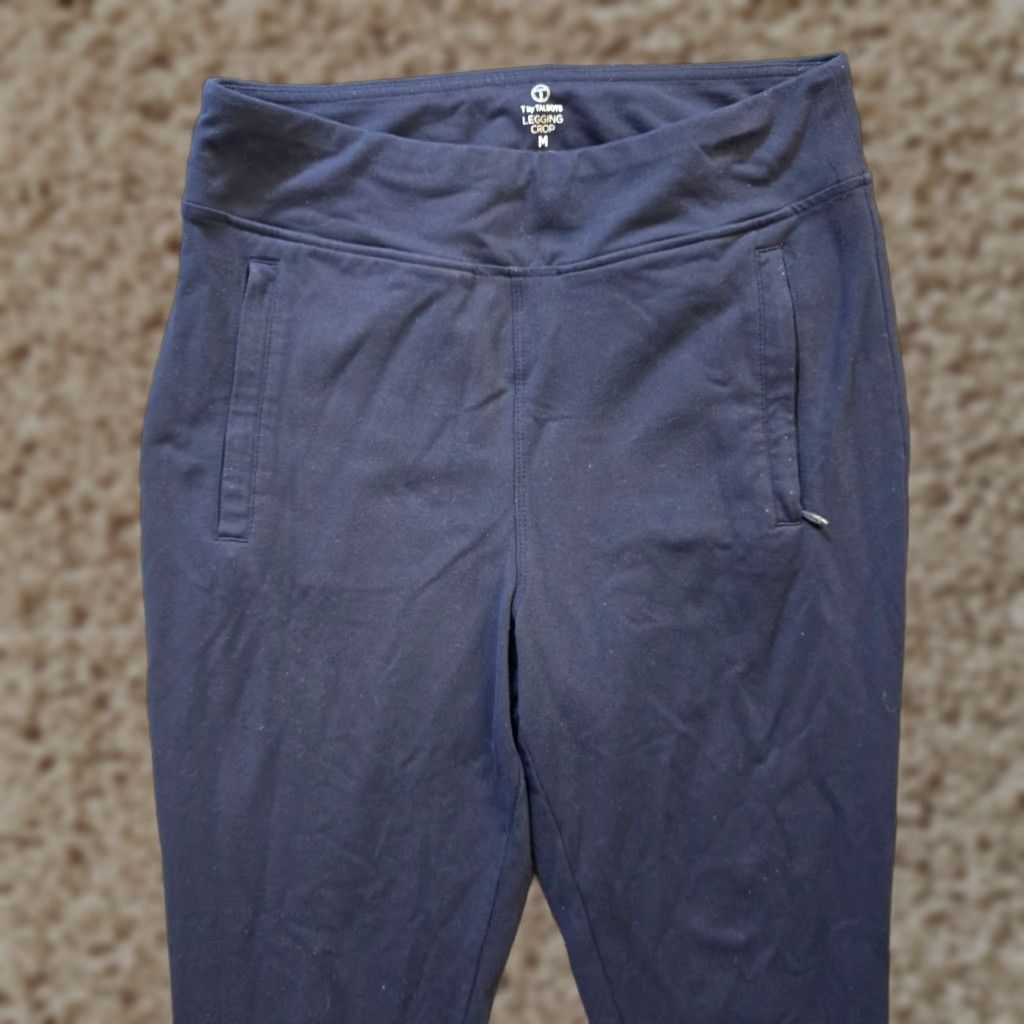 Talbots Talbots Pants Womens Medium Blue Tapered Cropped Sweatpants Casual Comfort Knit Cotton Spandex Logo Flat Front Vintage No N/A Size 32" / US 10 / IT 46 - 1 Thumbnail