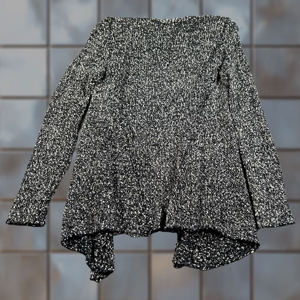 Eileen Fisher Eileen Fisher Cardigan Sweater Womens S Petite Black White Knit Open Front Size S / US 4 / IT 40 - 1 Thumbnail