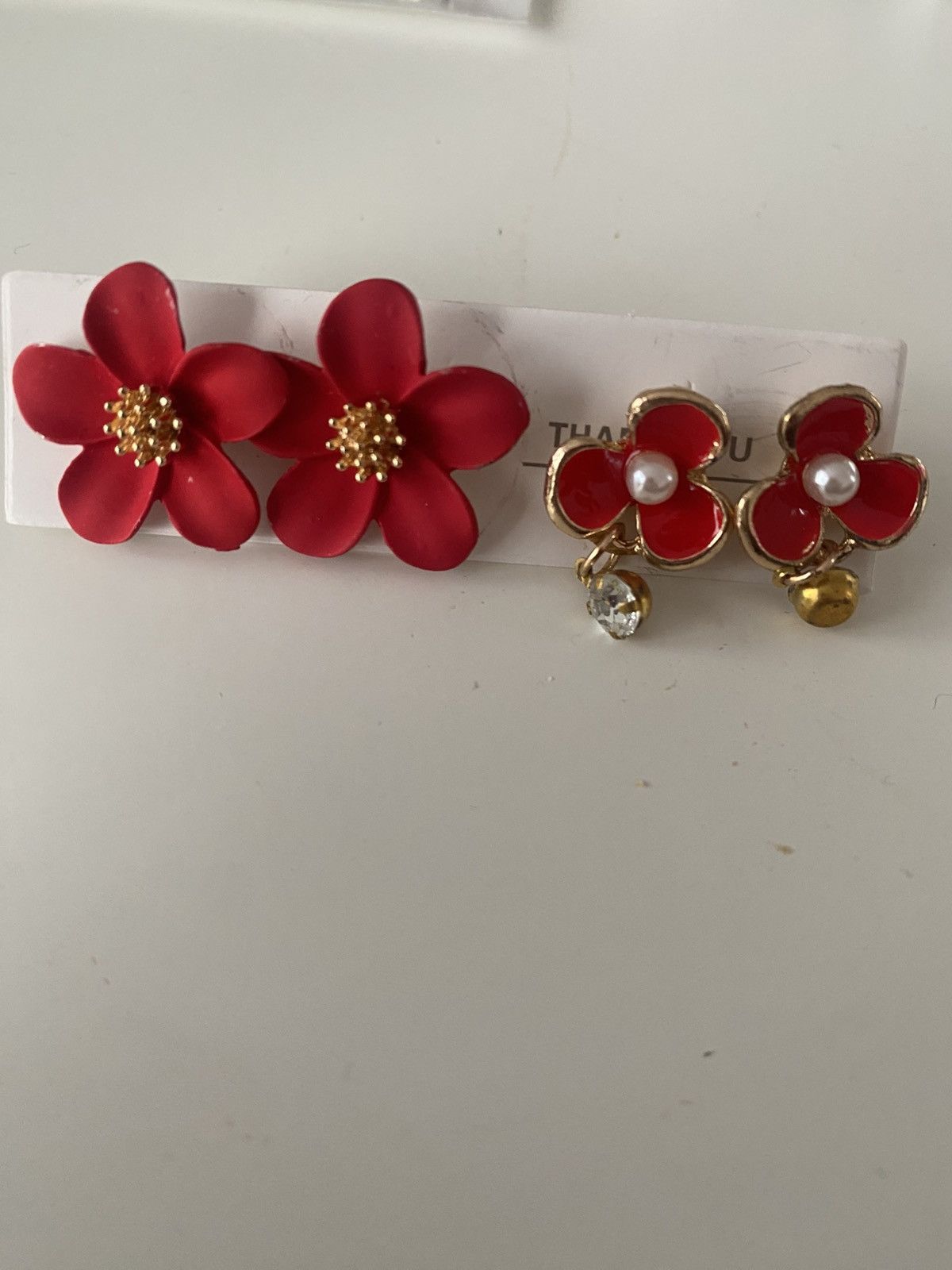 Other Red Floral earrings Size ONE SIZE - 3 Thumbnail