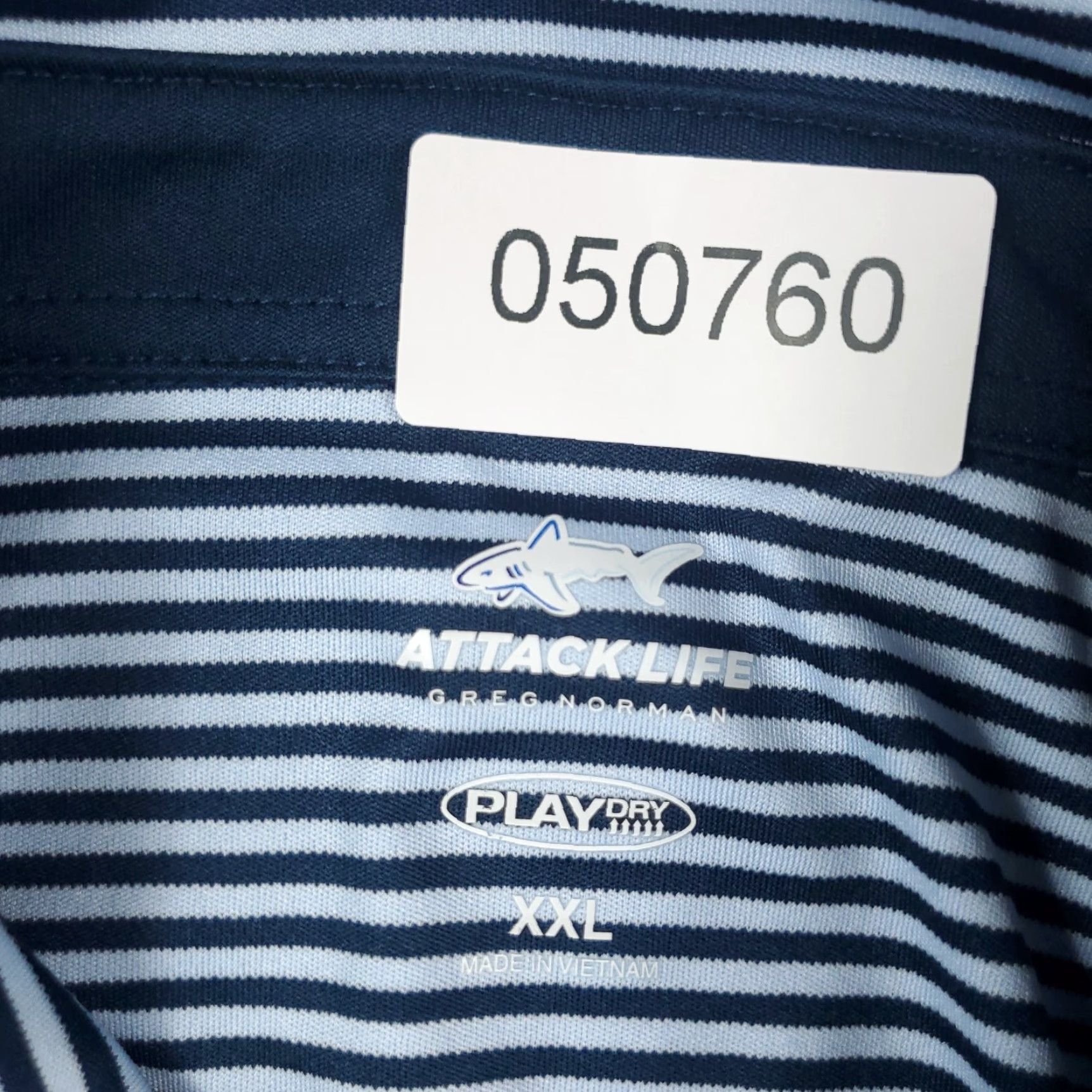 Vintage Greg Norman Polo Shirt Mens 2XL Blue Striped Shark Golf Casual Short Sleeve Polo Shirt Mens 2XL Blue Striped Shark Golf Casual Short Sleeve Size US XXL / EU 58 / 5 - 7 Thumbnail