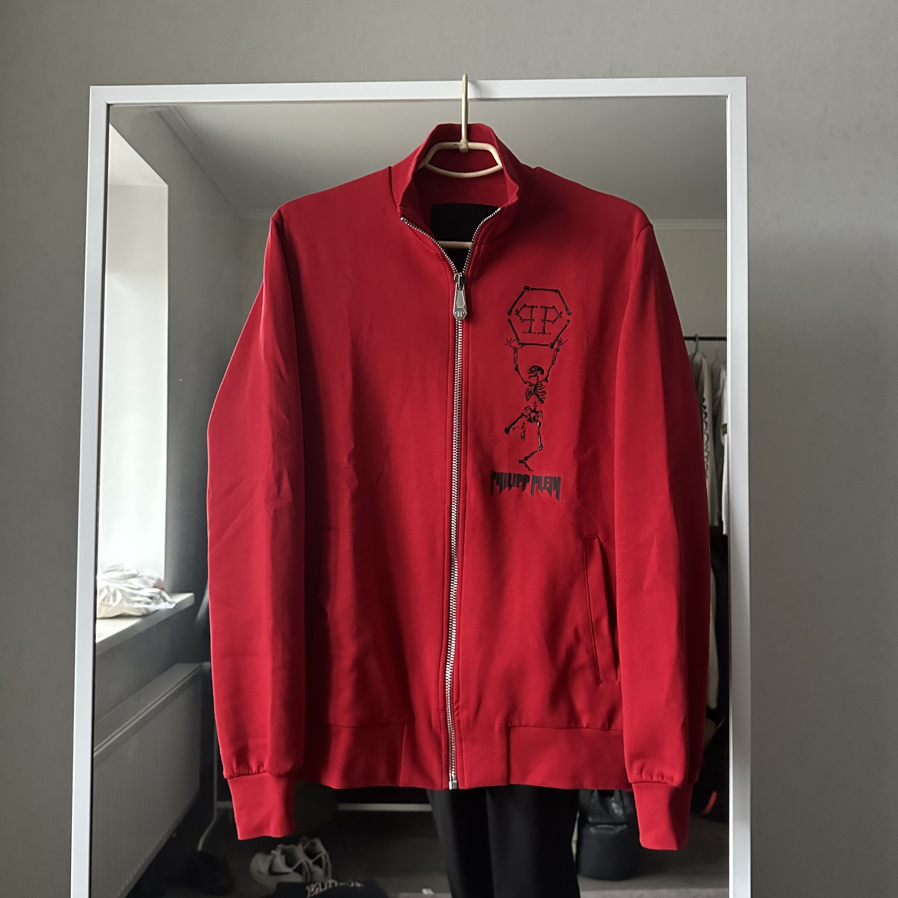 Designer Philipp Plein Skeleton Logo Full Zip High Neck Sweatshirt Size US M / EU 48-50 / 2 - 1 Thumbnail