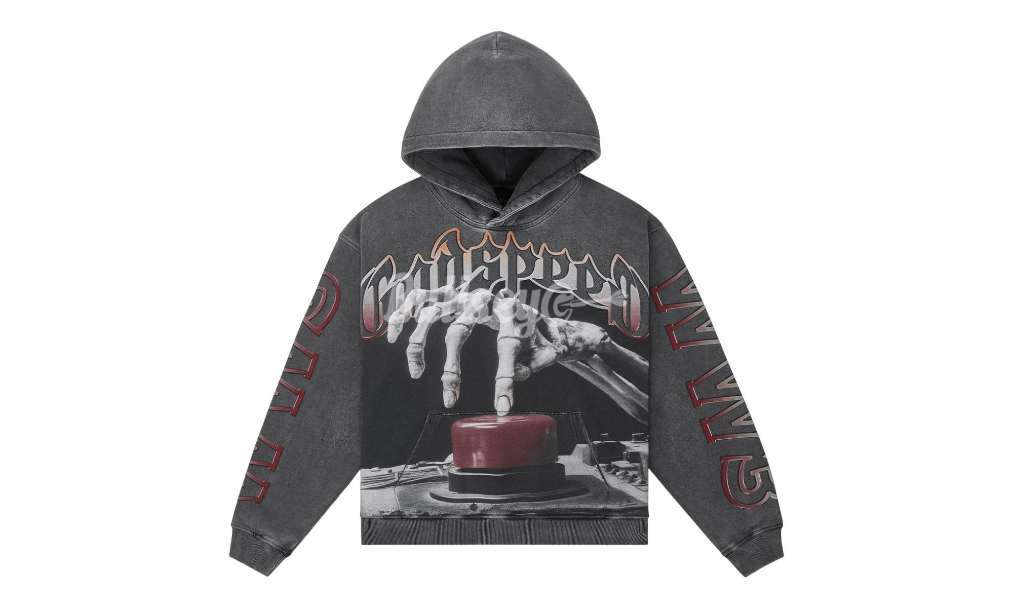 Godspeed Code Red Washed Grey Hoodie Size US S / EU 44-46 / 1 - 1 Thumbnail
