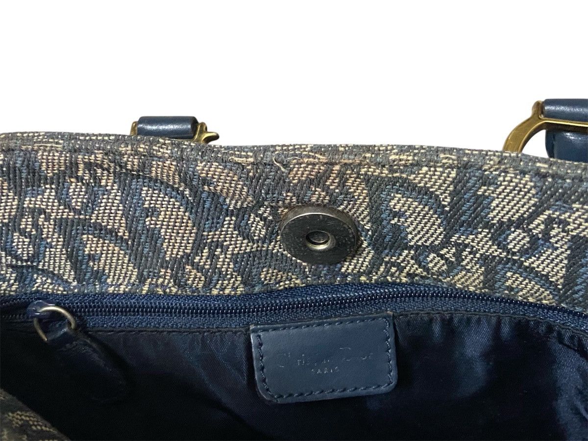 Christian Dior Monsieur × Dior Christian Dior Oblique Trotter D Logo Navy Blue Tote Bag Size ONE SIZE - 9 Thumbnail