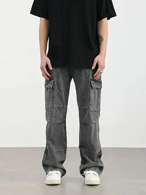 Jean baggy distressed faded cargo jeans Size US 30 / EU 46 - 6 Thumbnail