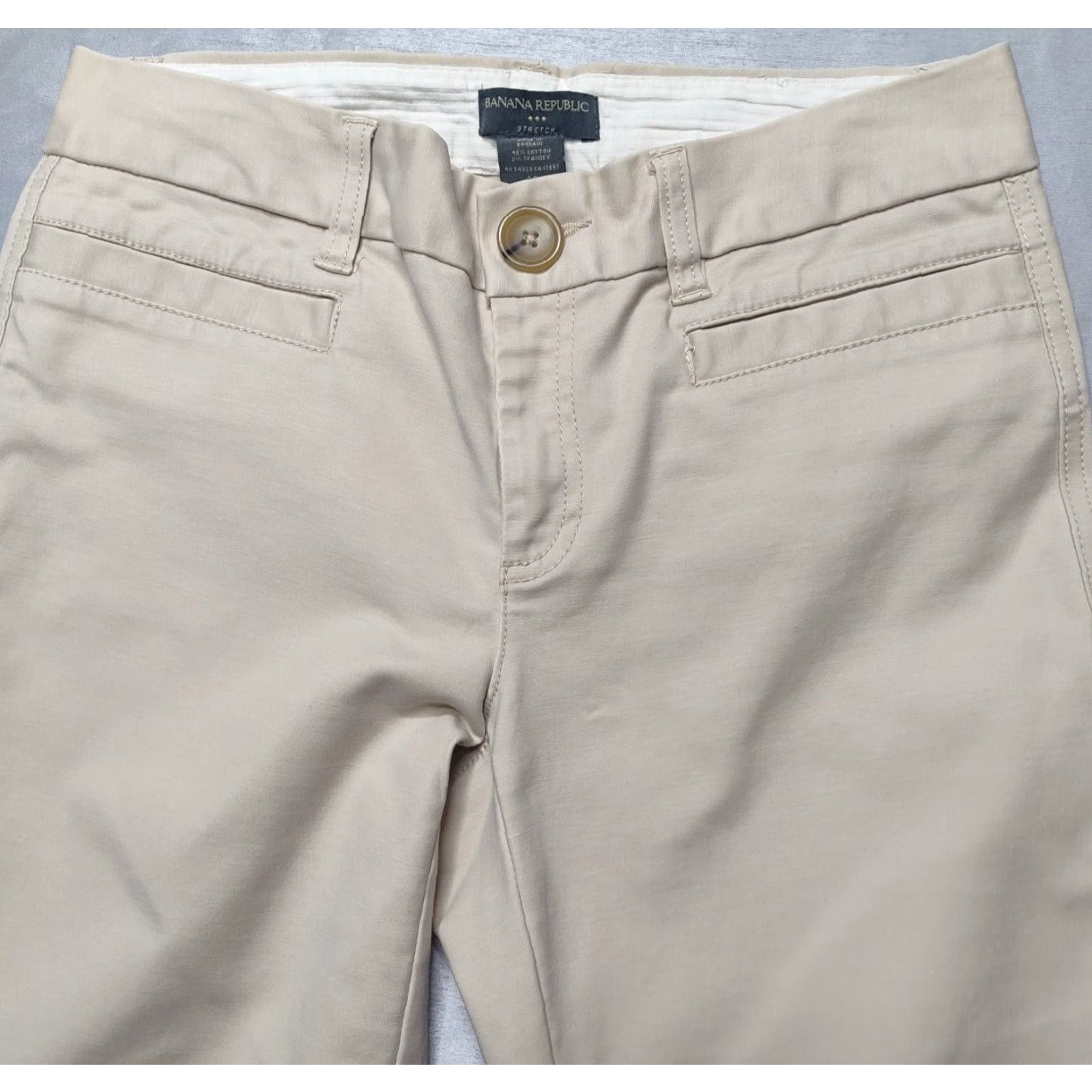 Banana Republic VTG Banana Republic Women Bootcut Pants Beige 4 Short Stretch Chino Cotton Spandex Pockets Zipper EUC Mens Women Girls? Size 27" / US 4 / IT 40 - 4 Thumbnail