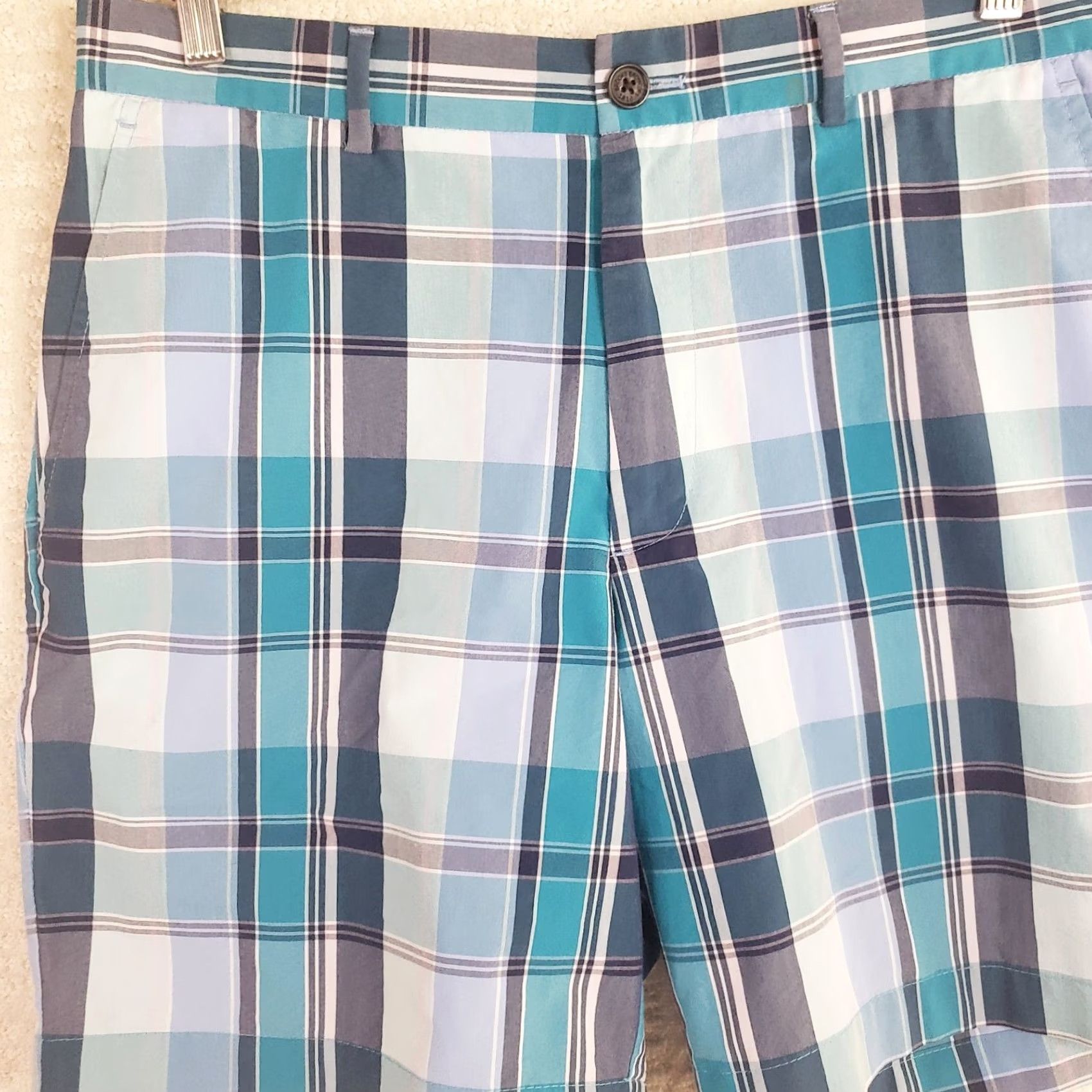 Brooks Brothers Brooks Brothers Mens 36 Blue Multicolor Plaid Golf Shorts 8” Inseam Size US 36 / EU 52 - 2 Thumbnail
