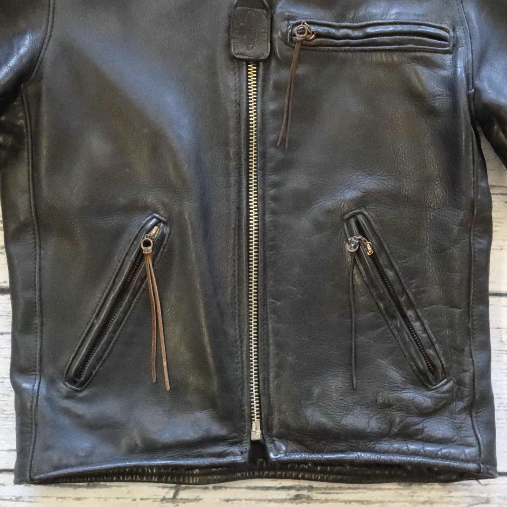 Vintage VINTAGE Vanson Cafe Racer Leather Jacket Mens Jacket 40 Black Motorcycle Jacket Size US XXS / EU 40 - 3 Thumbnail