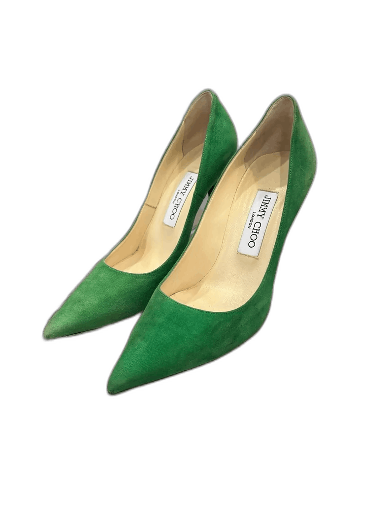 Jimmy Choo Jimmy Choo Green Suede High Heels 10cm Size 37 Size US 7 / IT 37 - 1 Thumbnail