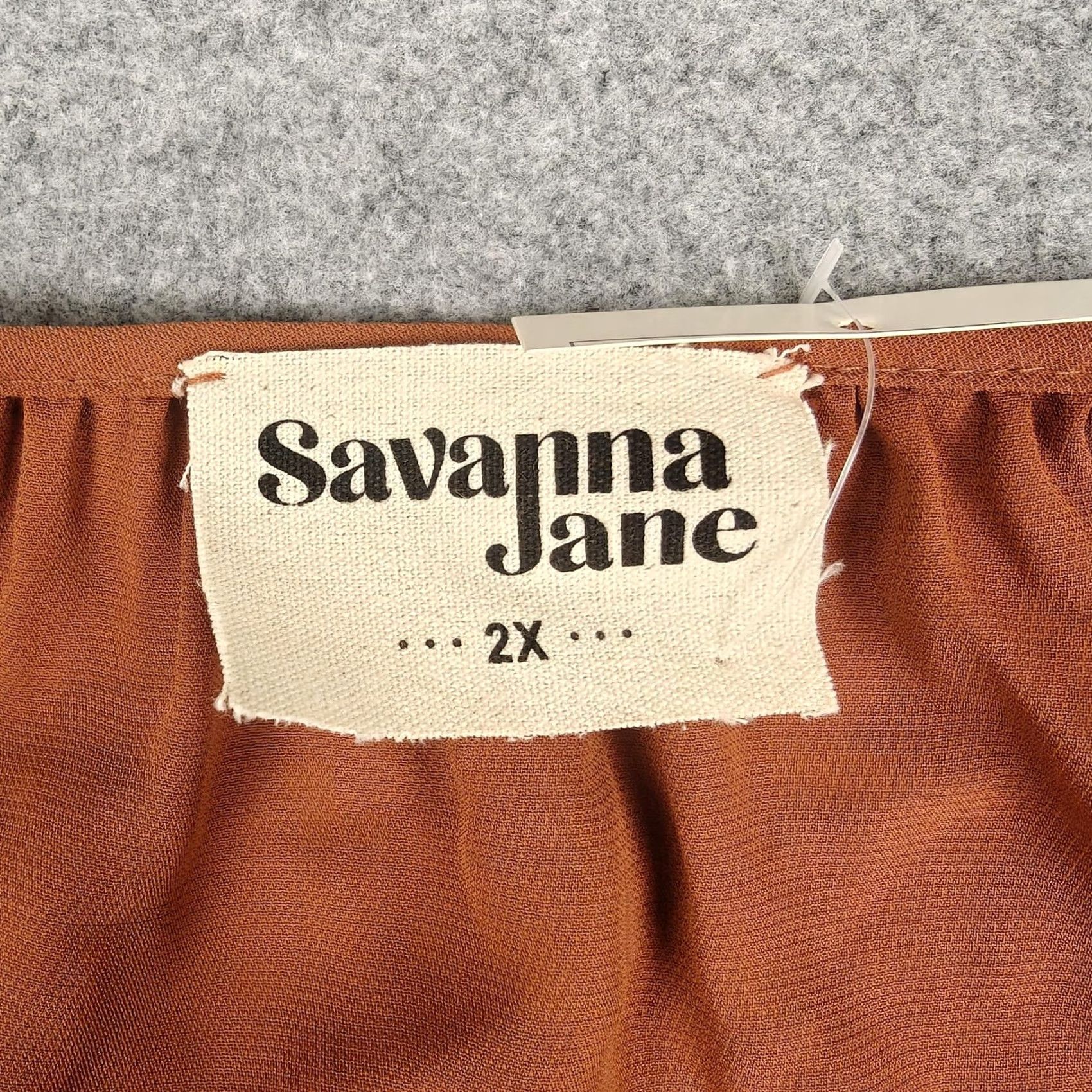 Vintage Savanna Jane Blouse Womens 2X Orange Scoop Neck Ruffle Sleeve Tunic Top Size XXL / US 16-18 / IT 52-54 - 3 Thumbnail