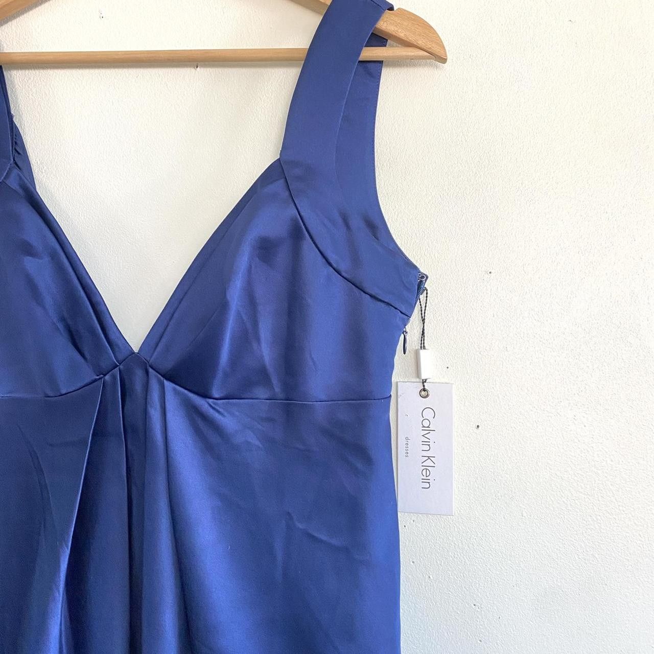 Calvin Klein CALVIN KLEIN NWT NAVY BLUE MIDI WOMENS 6 DRESS SILKY Y2K Size M / US 6-8 / IT 42-44 - 4 Thumbnail