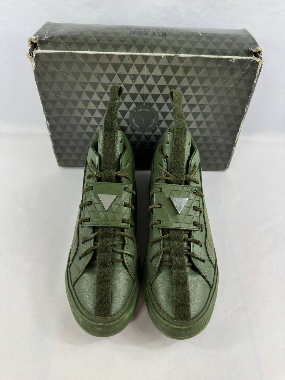 Patrick Mohr K1X x Patrick Mohr Mk6 Army Green High Leather Sneakers Size US 12 / EU 45 - 3 Thumbnail