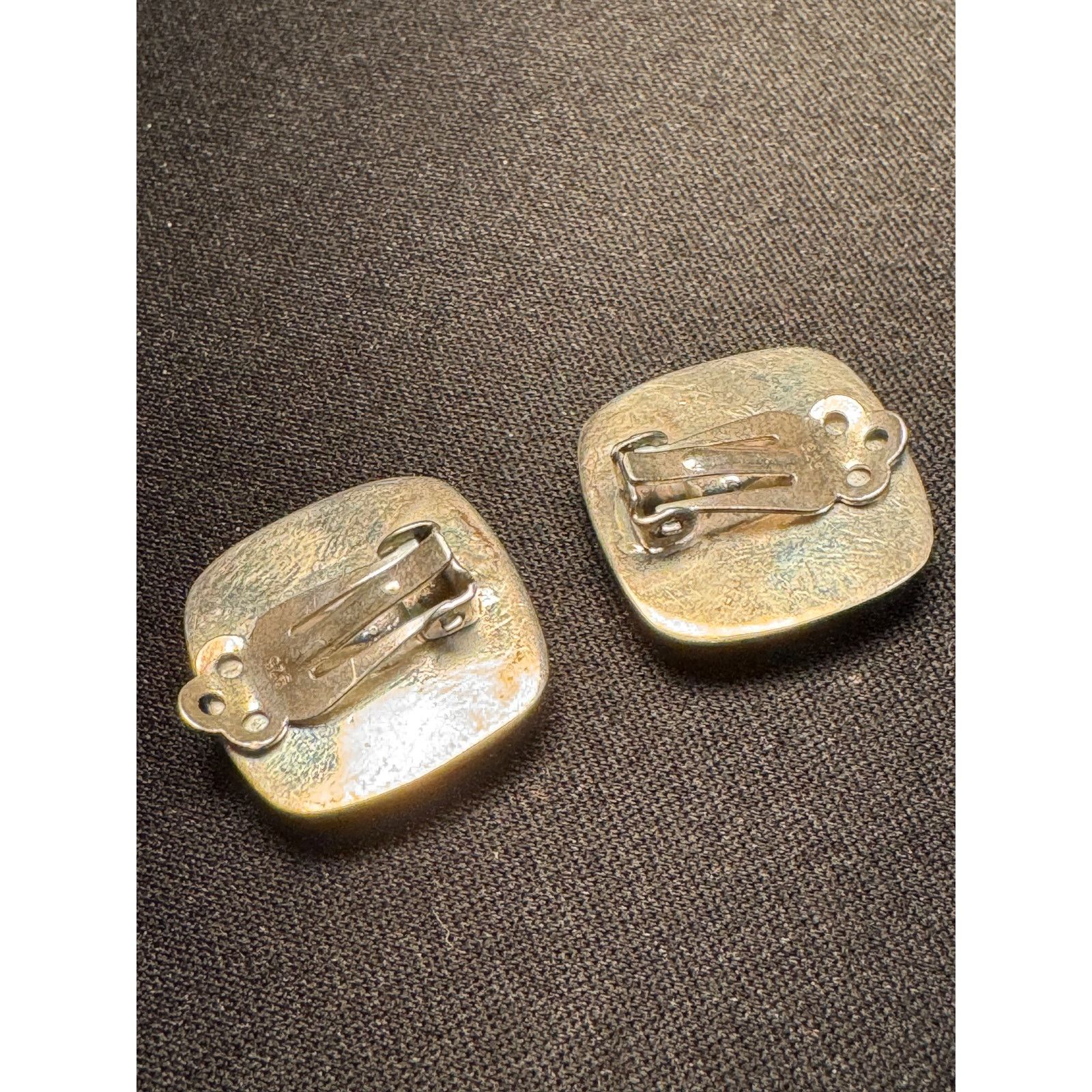 Other 925 Sterling Silver Vintage Onyx Clip On Earrings Size ONE SIZE - 4 Thumbnail