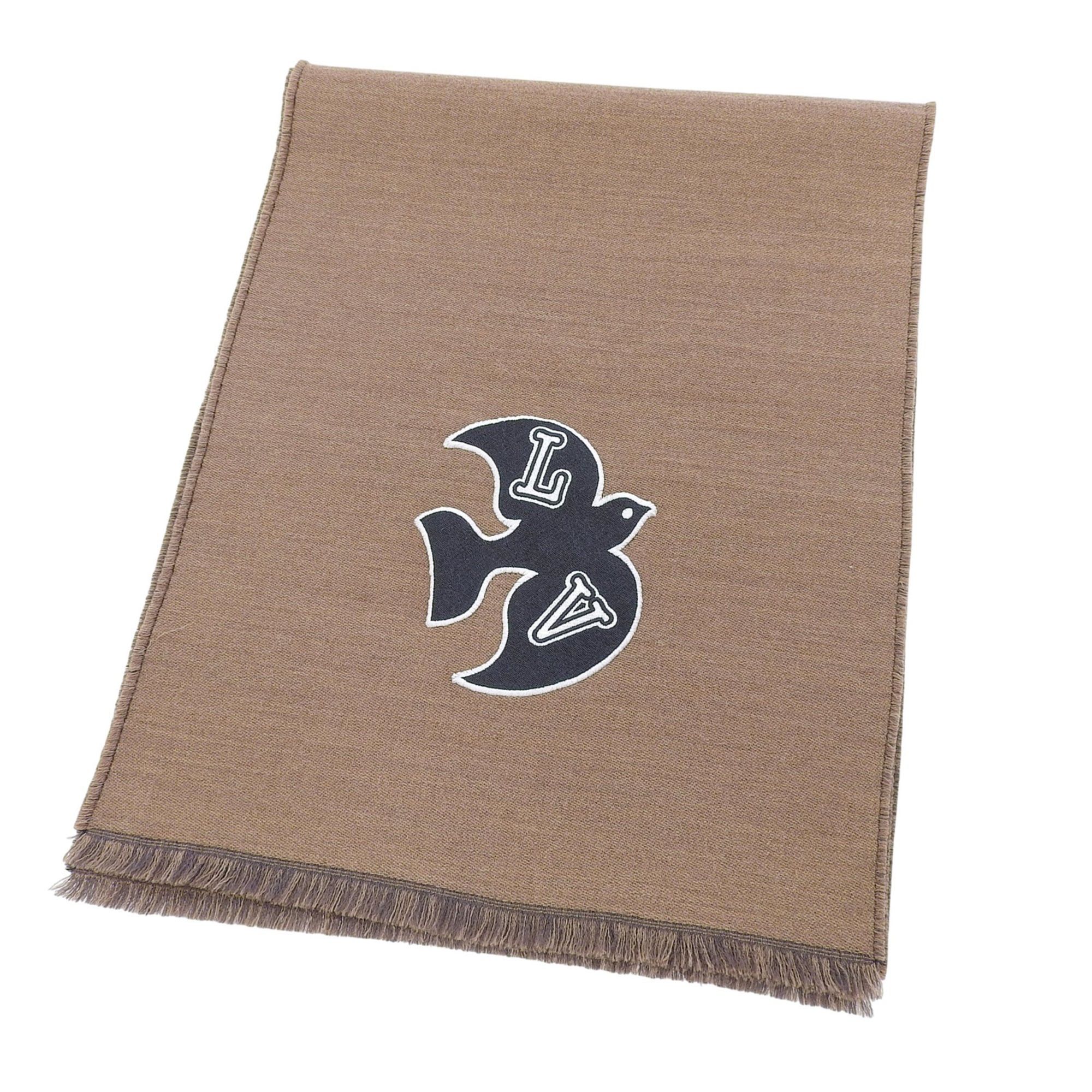 Louis Vuitton Louis Vuitton 2022 model M77942 Echarpe LV Harmony fringed scarf, brown, with box, made in Italy, women's. Size ONE SIZE - 1 Thumbnail