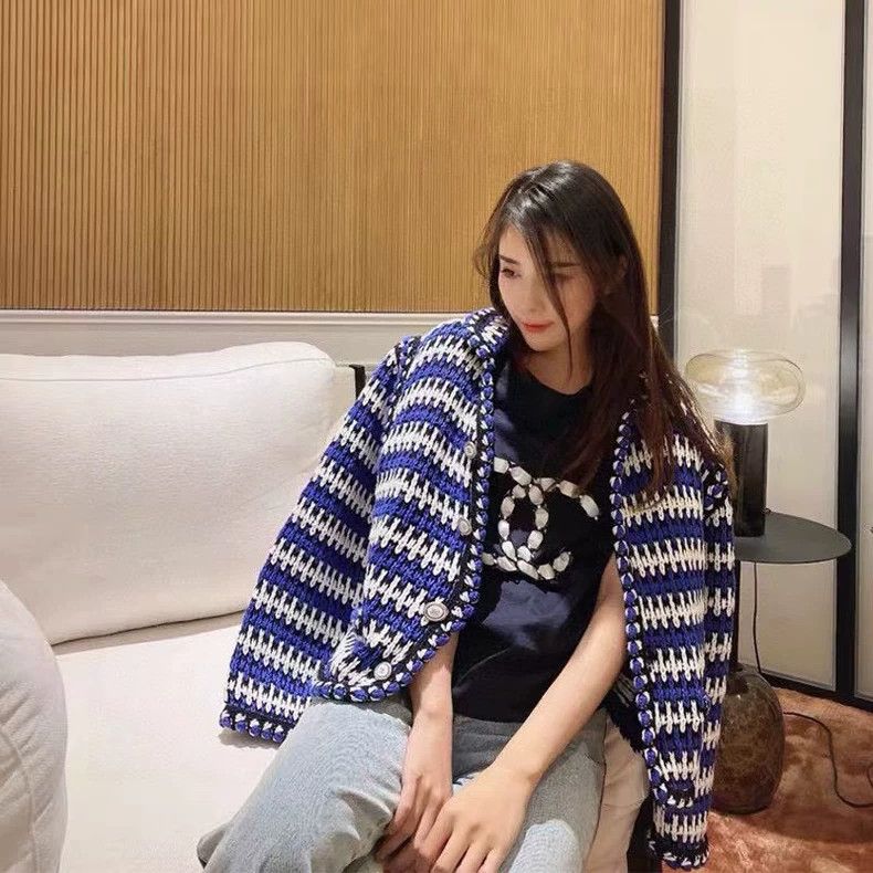 Chanel Chanel Striped blue and white lapel cardigan jacket Size XS / US 0-2 / IT 36-38 - 3 Thumbnail