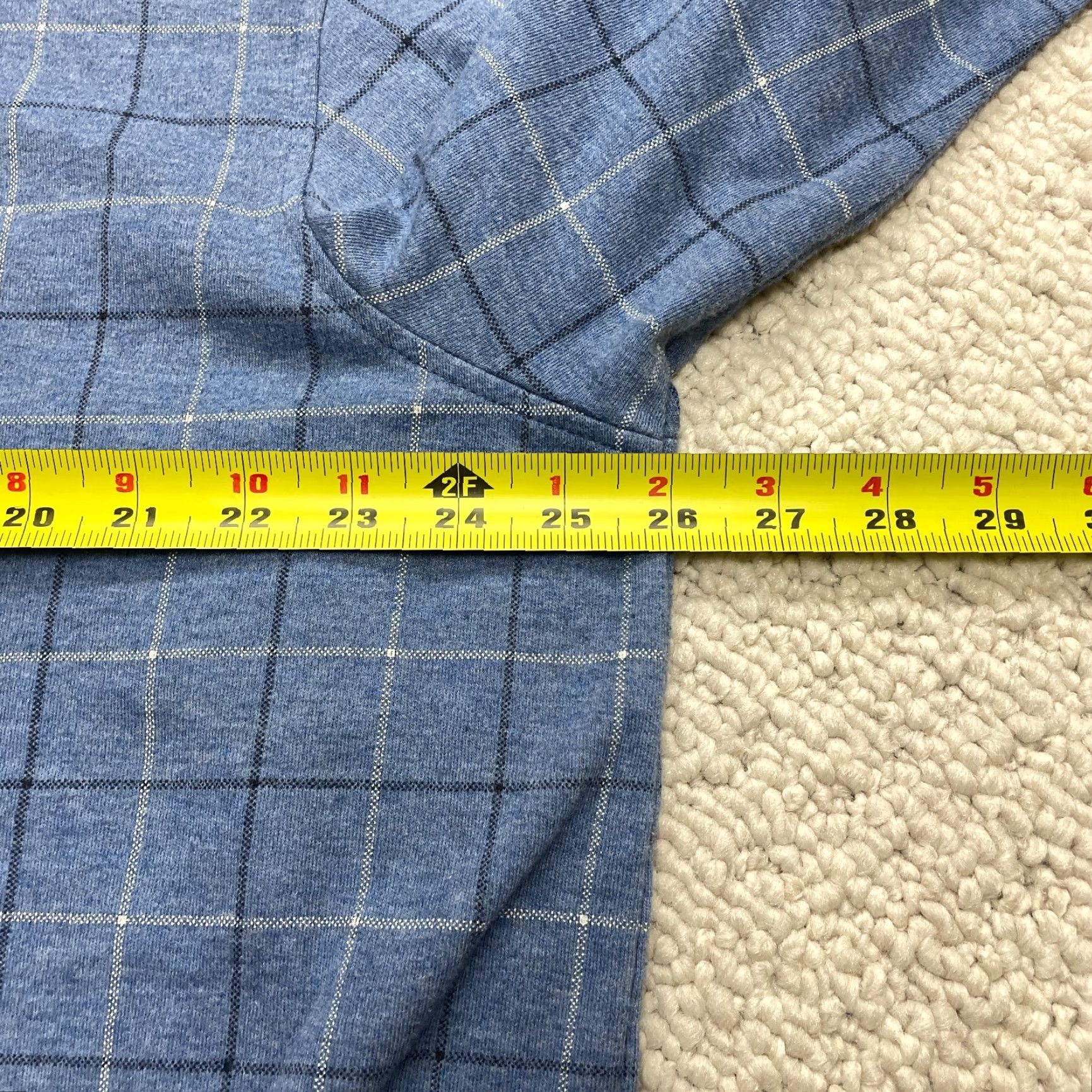 Vintage Puritan Polo Shirt Mens 2XL Blue Check Long Sleeve Polo Shirt Cotton Blend Size US XXL / EU 58 / 5 - 5 Thumbnail