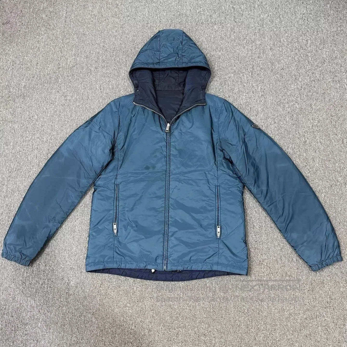 Prada Blue Hooded Light Jacket Size M. Size US M / EU 48-50 / 2 - 1 Thumbnail