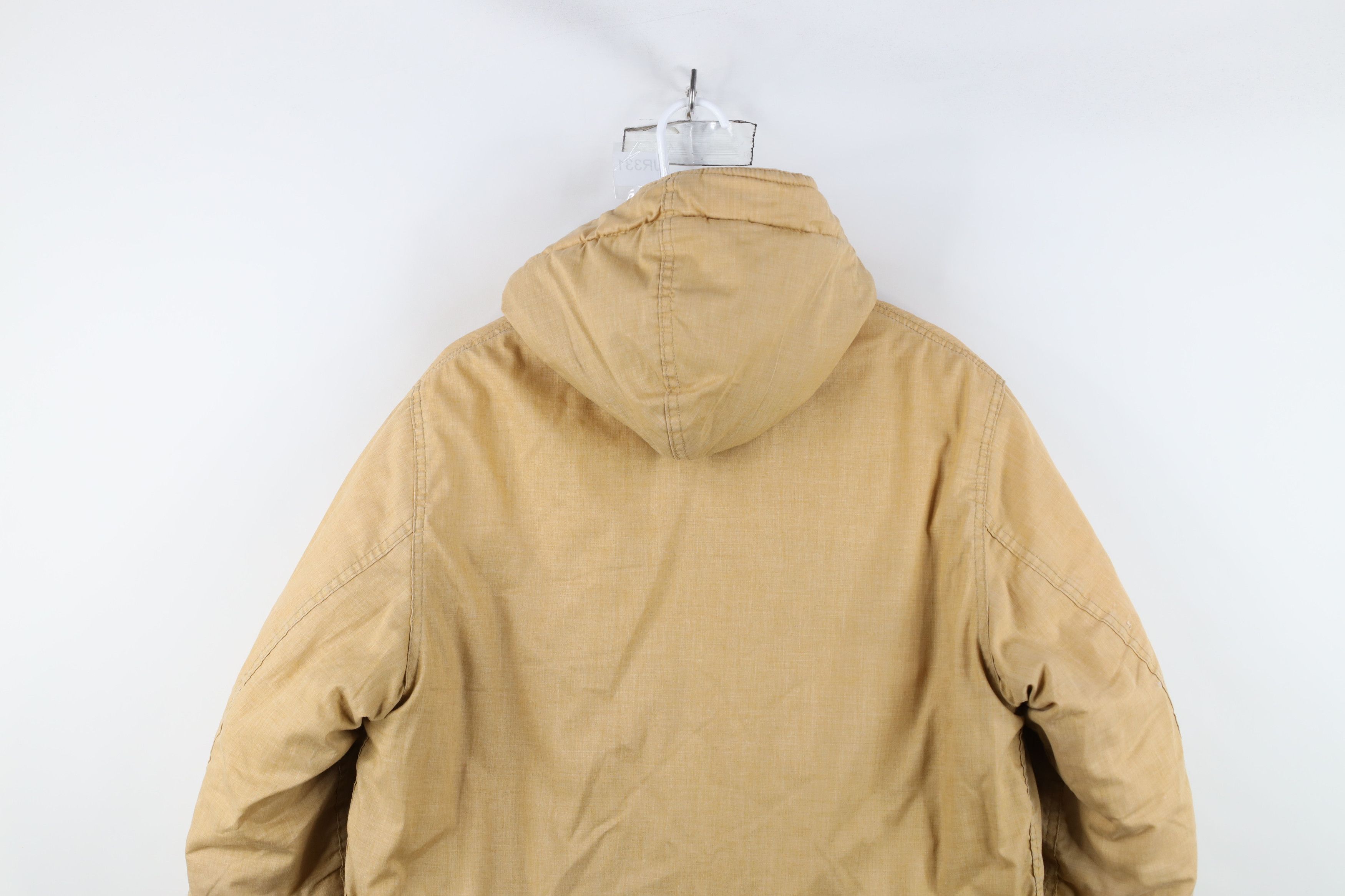 Vintage Vintage 70s Streetwear Chambray Hooded Quilted Parka Jacket Size US XXL / EU 58 / 5 - 15 Thumbnail