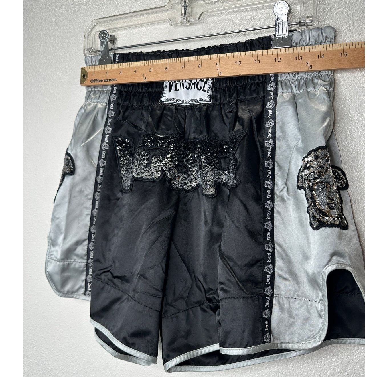Versace Versace Muay Thai Boxing Shorts Black & Silver Sequin 48 / M Size US 32 / EU 48 - 15 Thumbnail