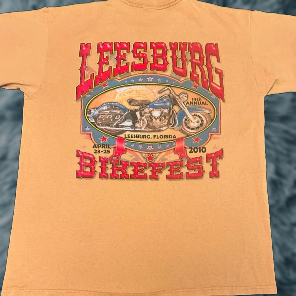Vintage VINTAGE Leesburg Bike Week 2010 Eagle Florida VTG Biker Bar Shirt Sz Large Mens T-Shirt Black Size US L / EU 52-54 / 3 - 1 Thumbnail