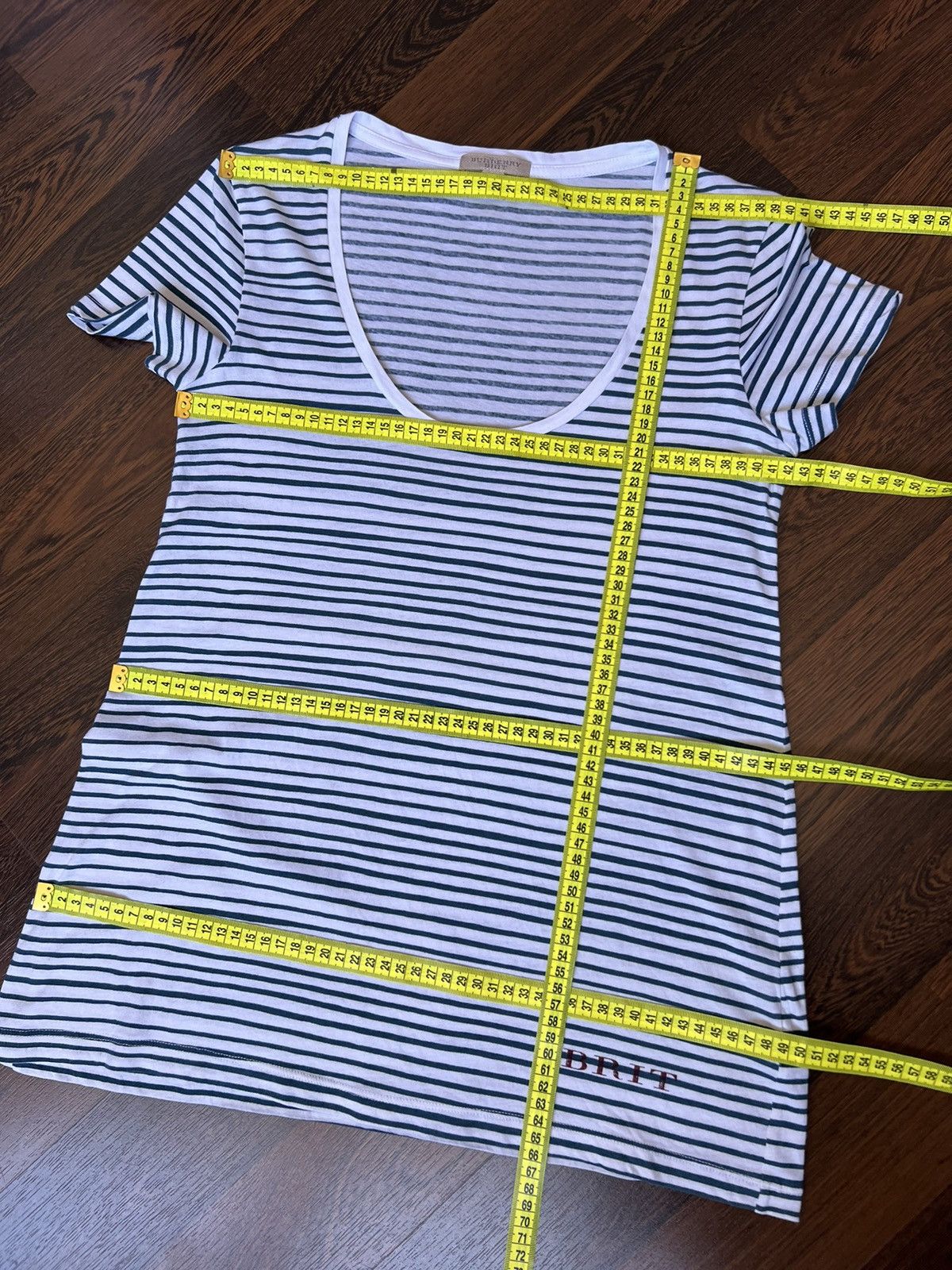 Burberry Burberry Brit Women’s T-Shirt White/Bleu Cotton Size XS Size XS / US 0-2 / IT 36-38 - 12 Thumbnail