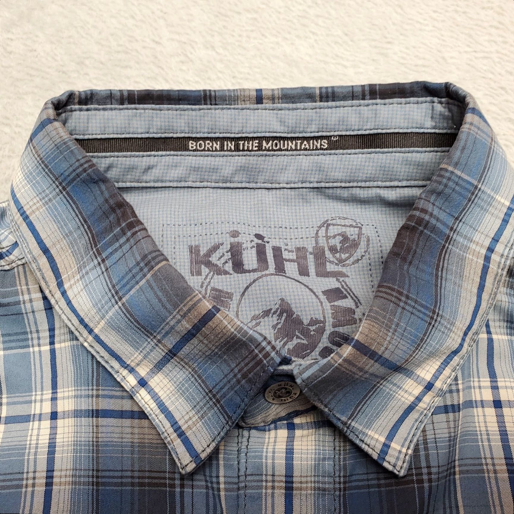 Vintage Kuhl Shirt Mens M Blue Plaid Eluxur 100% Polyester Short Sleeve Outdoors Shirt Size US M / EU 48-50 / 2 - 4 Thumbnail
