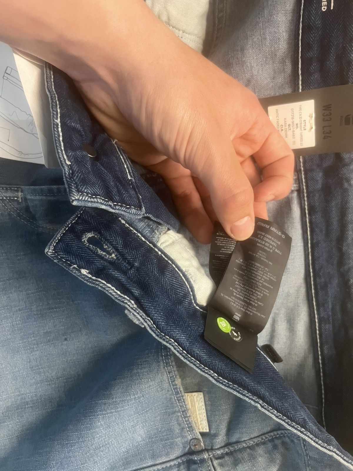 Evisu × G-Star × True Religion NEW G-star raw jeans 3301 vintage like true legion Size US 34 / EU 50 - 5 Thumbnail