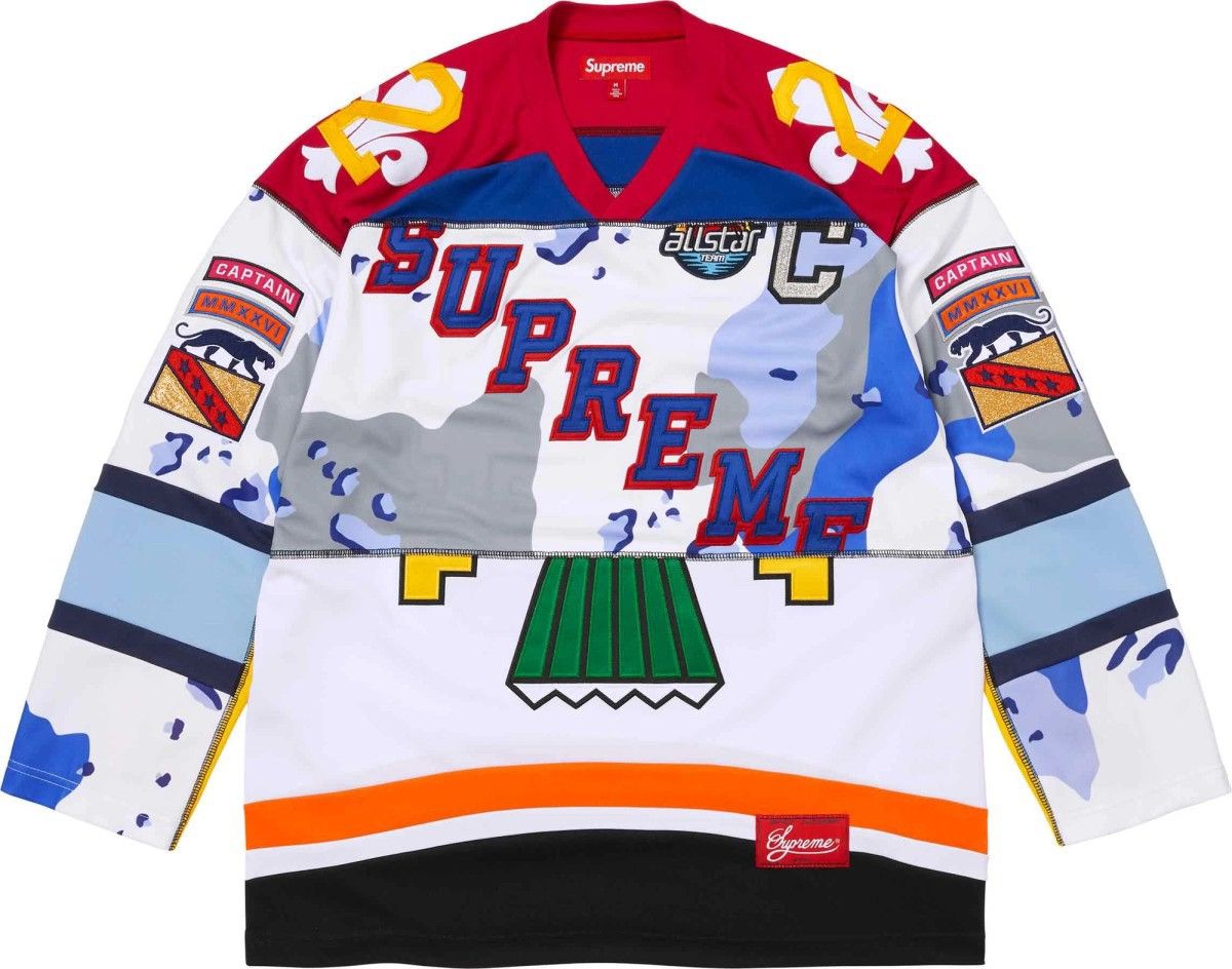 Supreme Supreme SS26 Paneled Hockey Jersey Size Large White Size US L / EU 52-54 / 3 - 14 Thumbnail